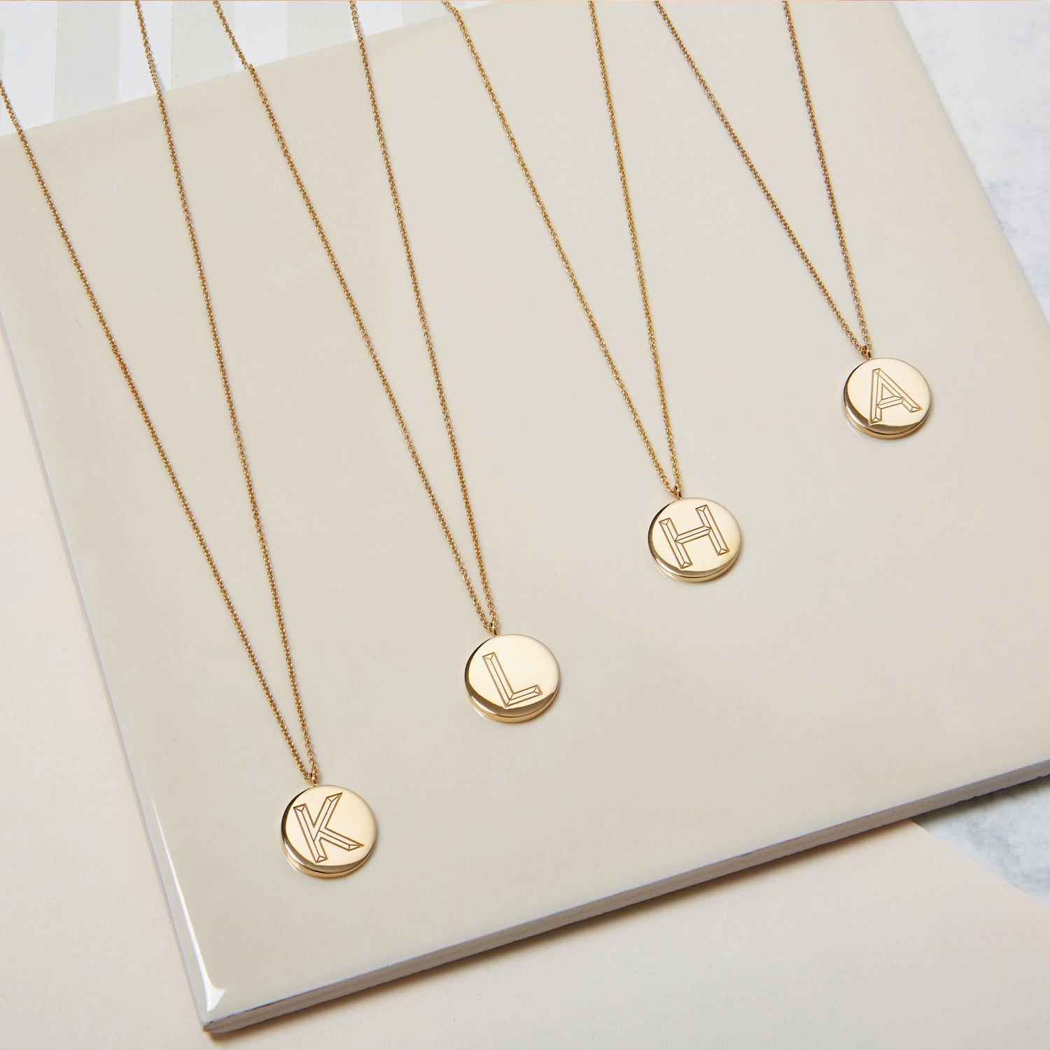 Facett Initial F Pendant - Gold - Myia Bonner Jewellery