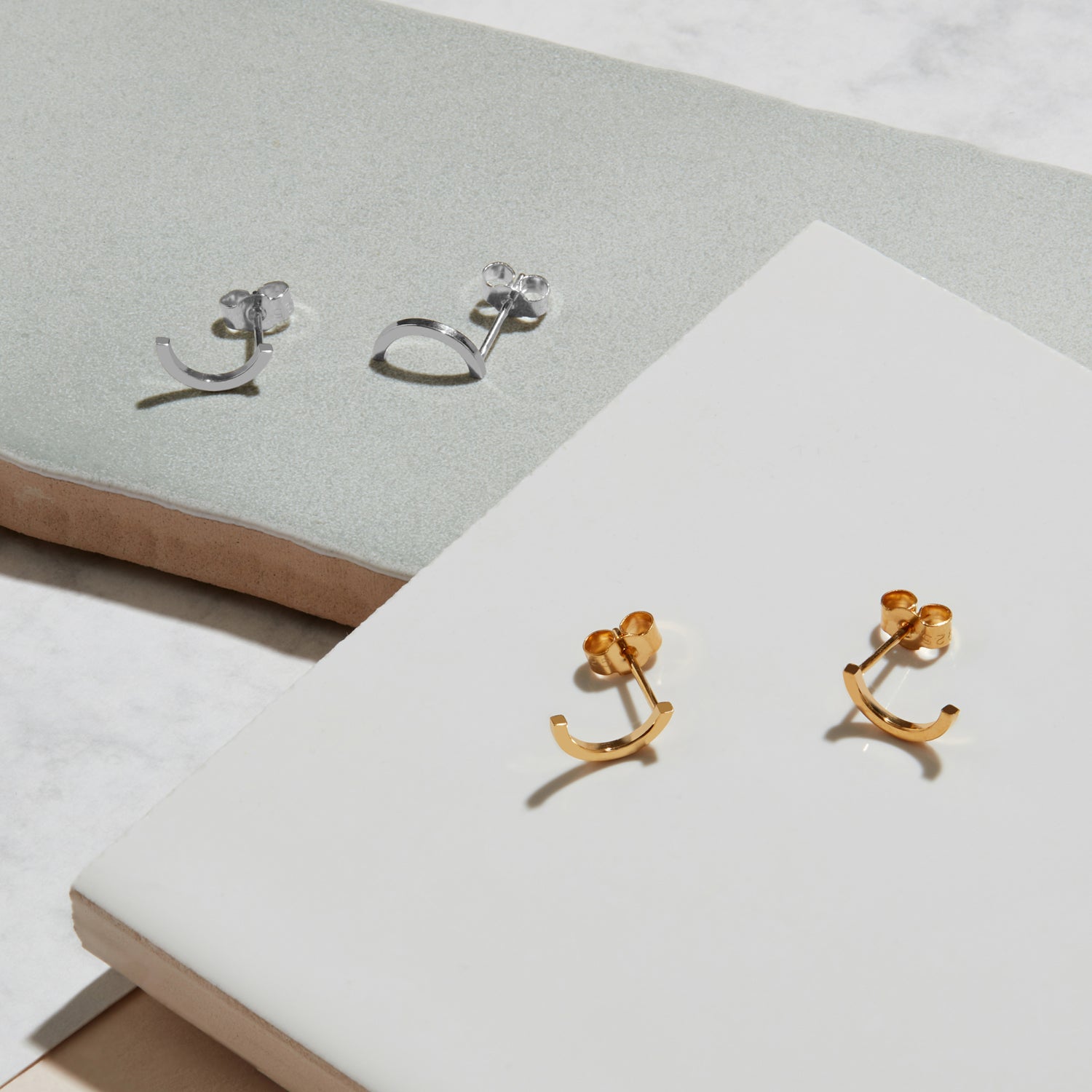 Arc Stud Earrings - 9k Yellow Gold - Myia Bonner Jewellery