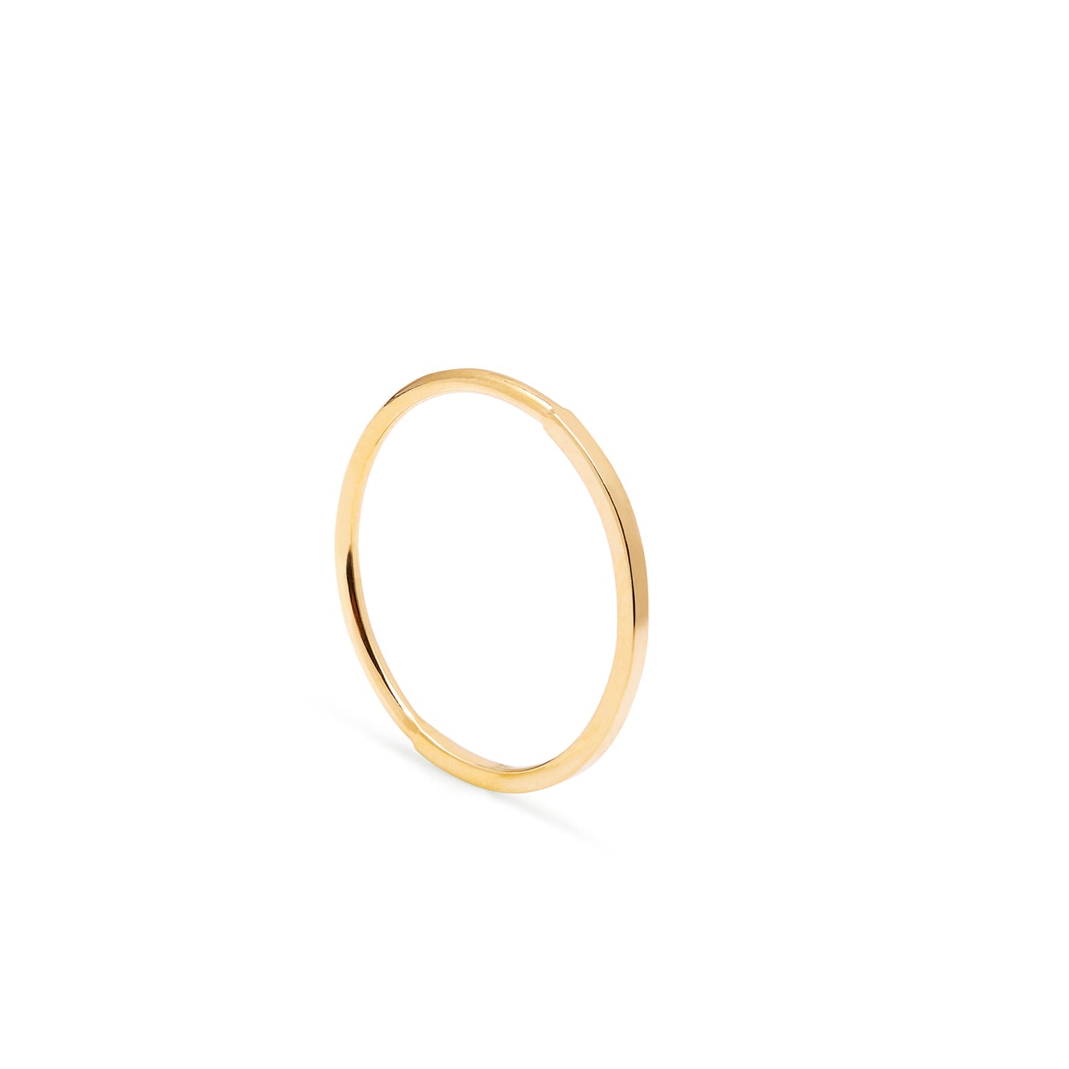 Paradox Square / Round Skinny Stacking Ring - 9k Yellow Gold