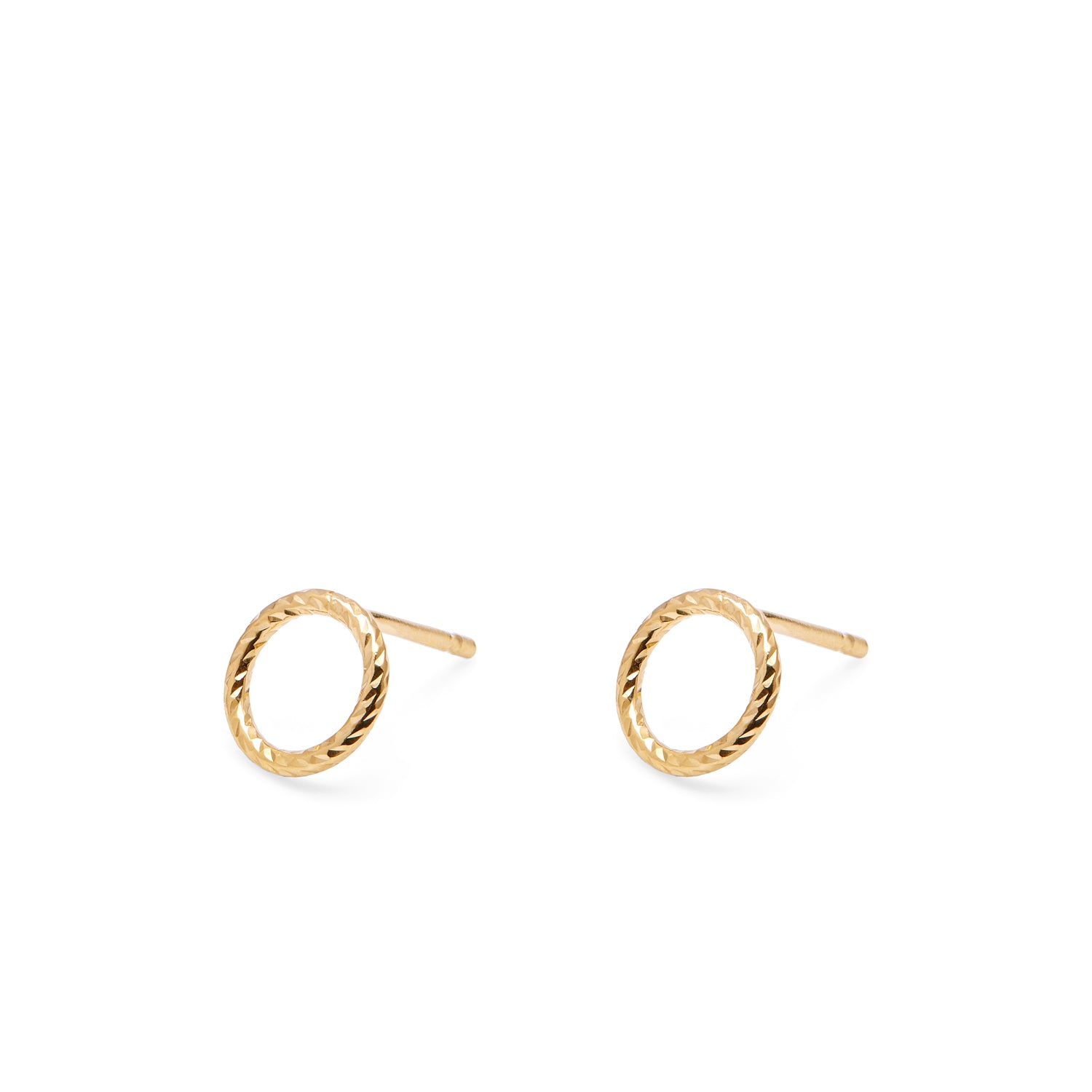 Faceted Circle Stud Earrings - Gold - Myia Bonner Jewellery