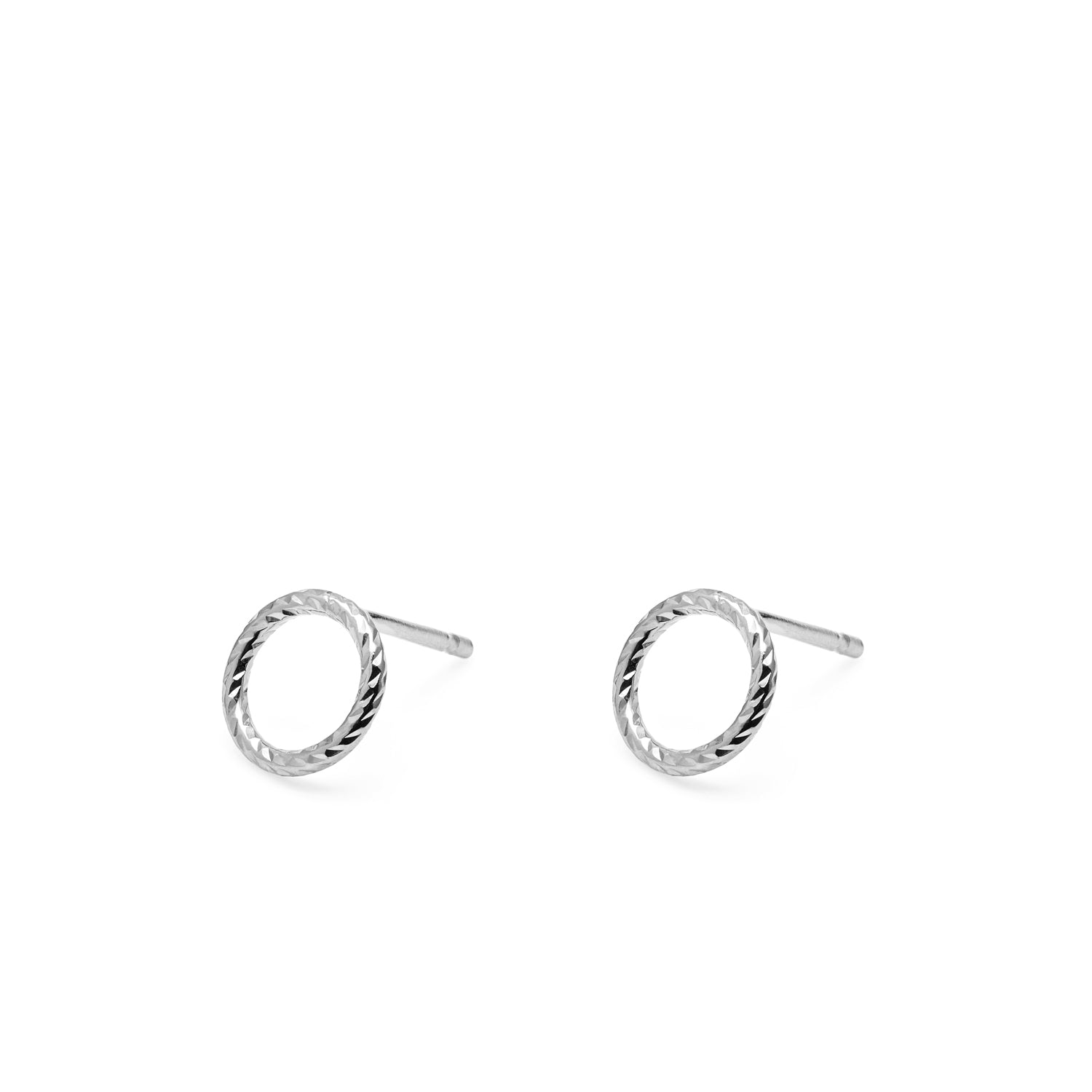 Circle Faceted Stud Earrings - Silver - Myia Bonner Jewellery