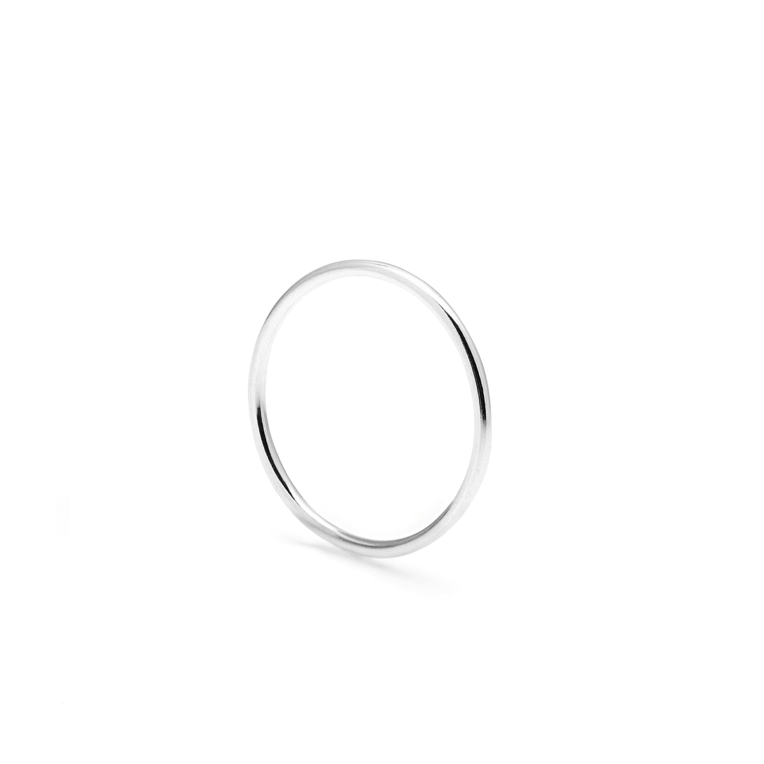 Skinny Round Stacking Ring - 9k White Gold