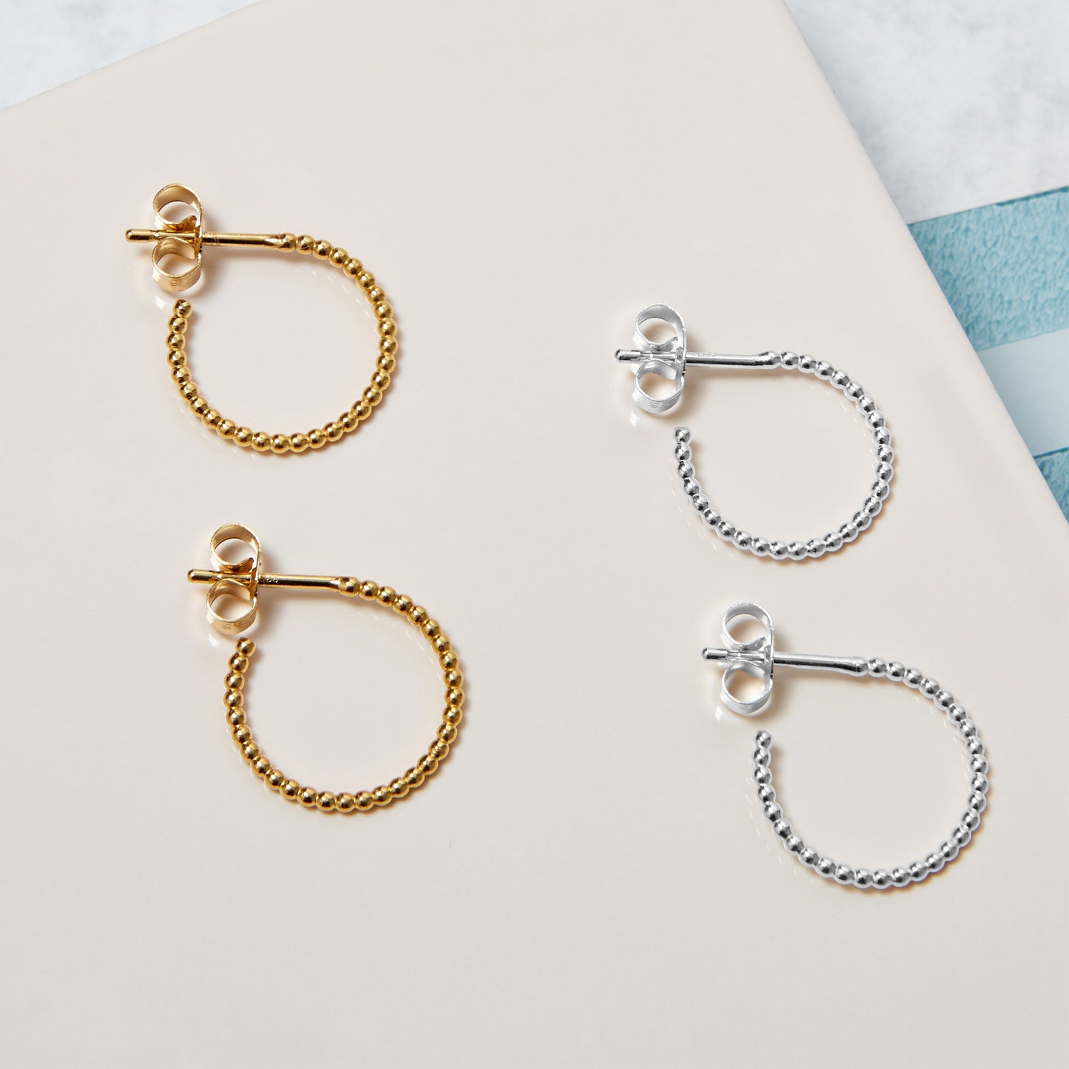 Mini Sphere Hoop Earrings - 9k Yellow Gold - Myia Bonner Jewellery