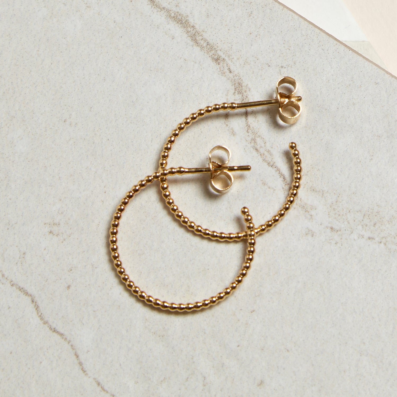 Sphere Stud Hoop Earrings - Gold