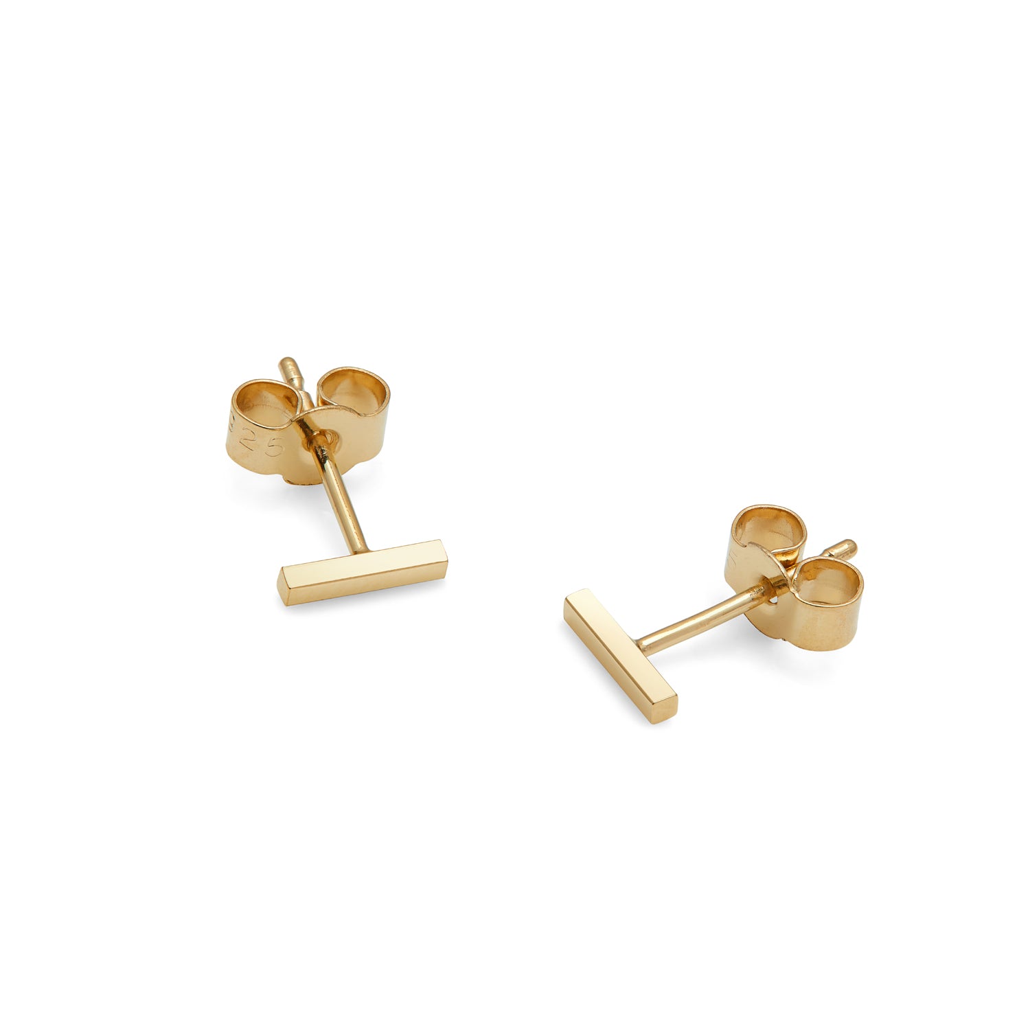 Mini Bar Stud Earrings - 9k Yellow Gold - Myia Bonner Jewellery