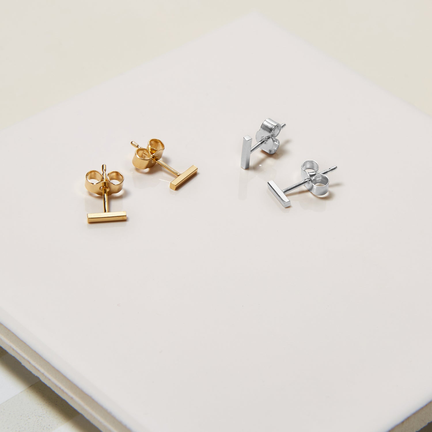 Mini Bar Stud Earrings - 9k Yellow Gold - Myia Bonner Jewellery