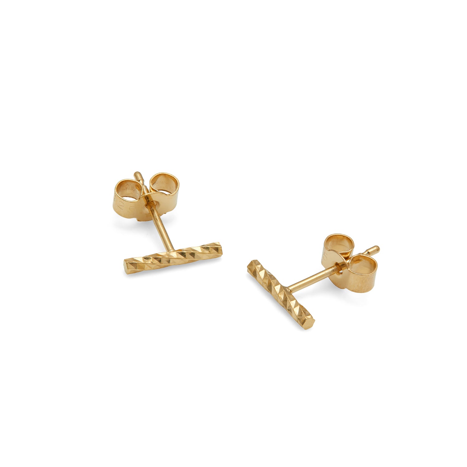 Faceted Bar Stud Earrings - Gold - Myia Bonner Jewellery