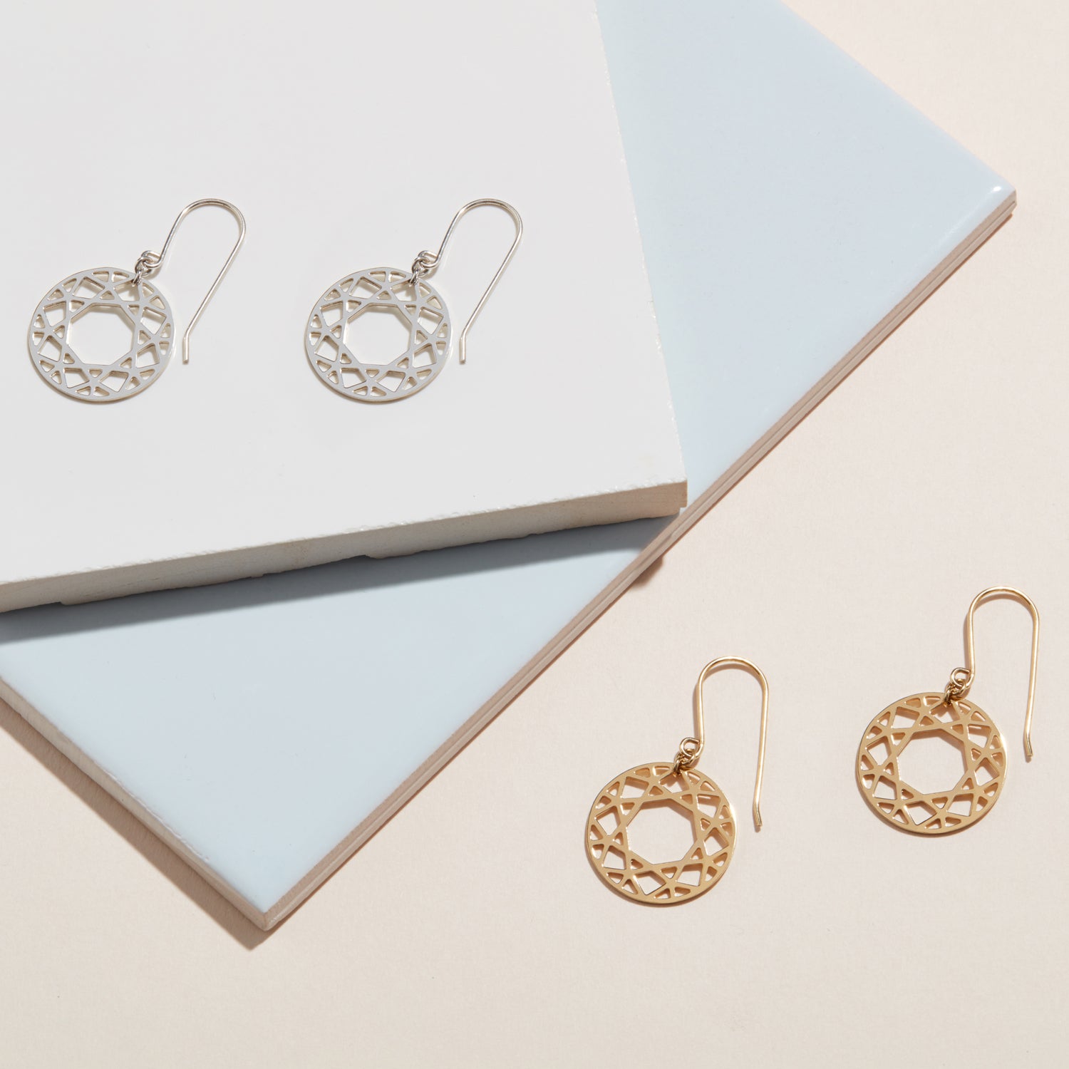 Brilliant Diamond Drop Earrings - Silver - Myia Bonner Jewellery