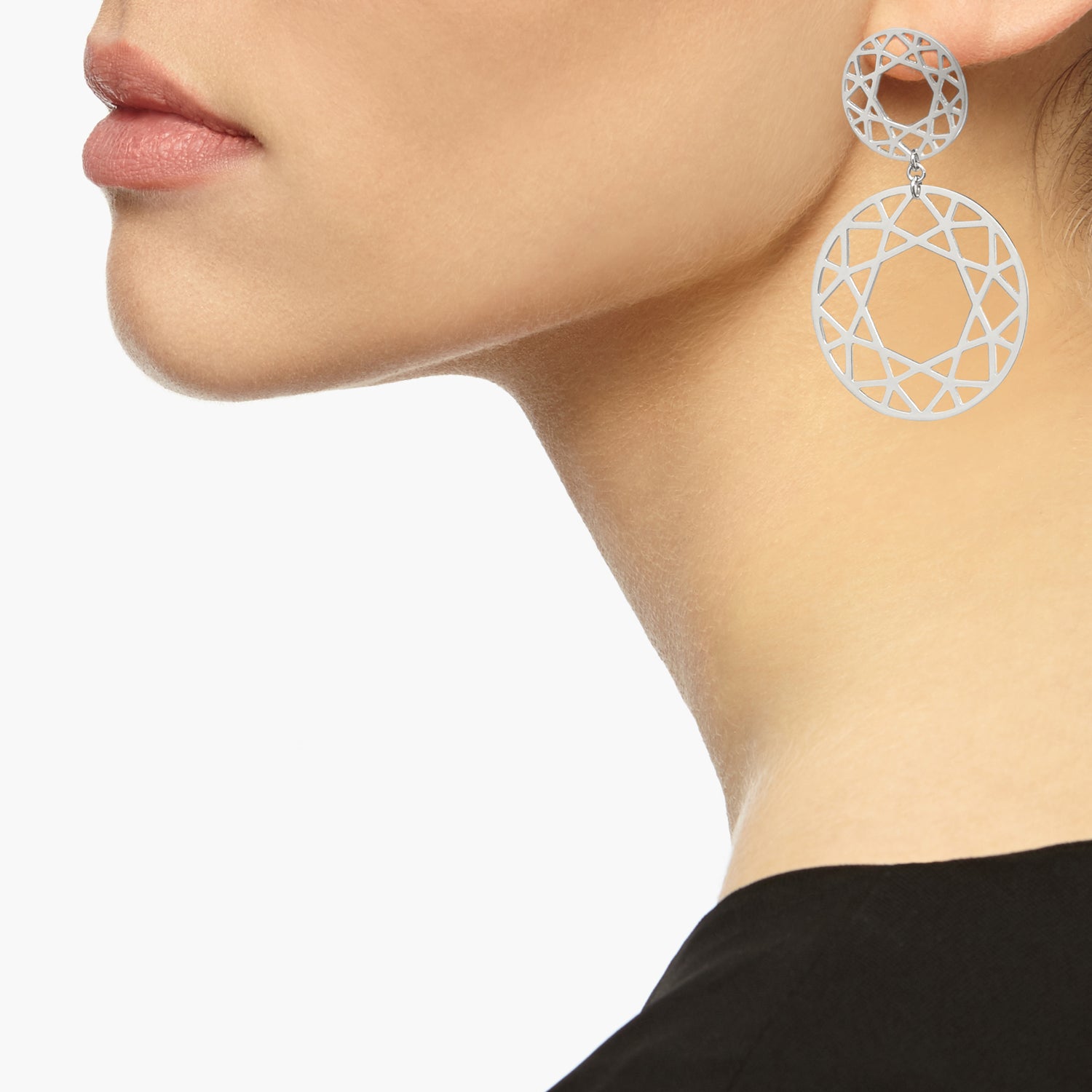 Double Drop Brilliant Diamond Earrings - Silver - Myia Bonner Jewellery