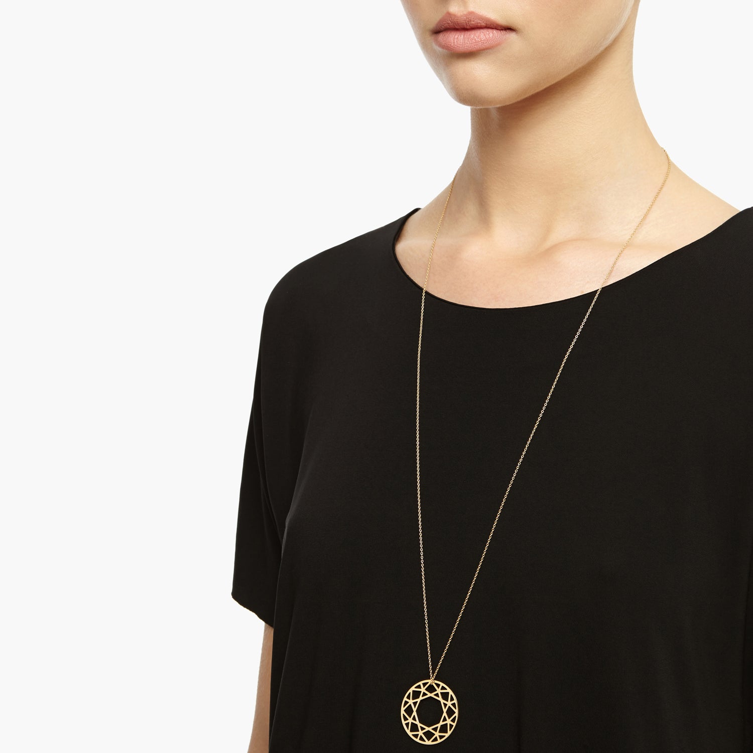 Large Brilliant Diamond Necklace - Gold - Myia Bonner Jewellery
