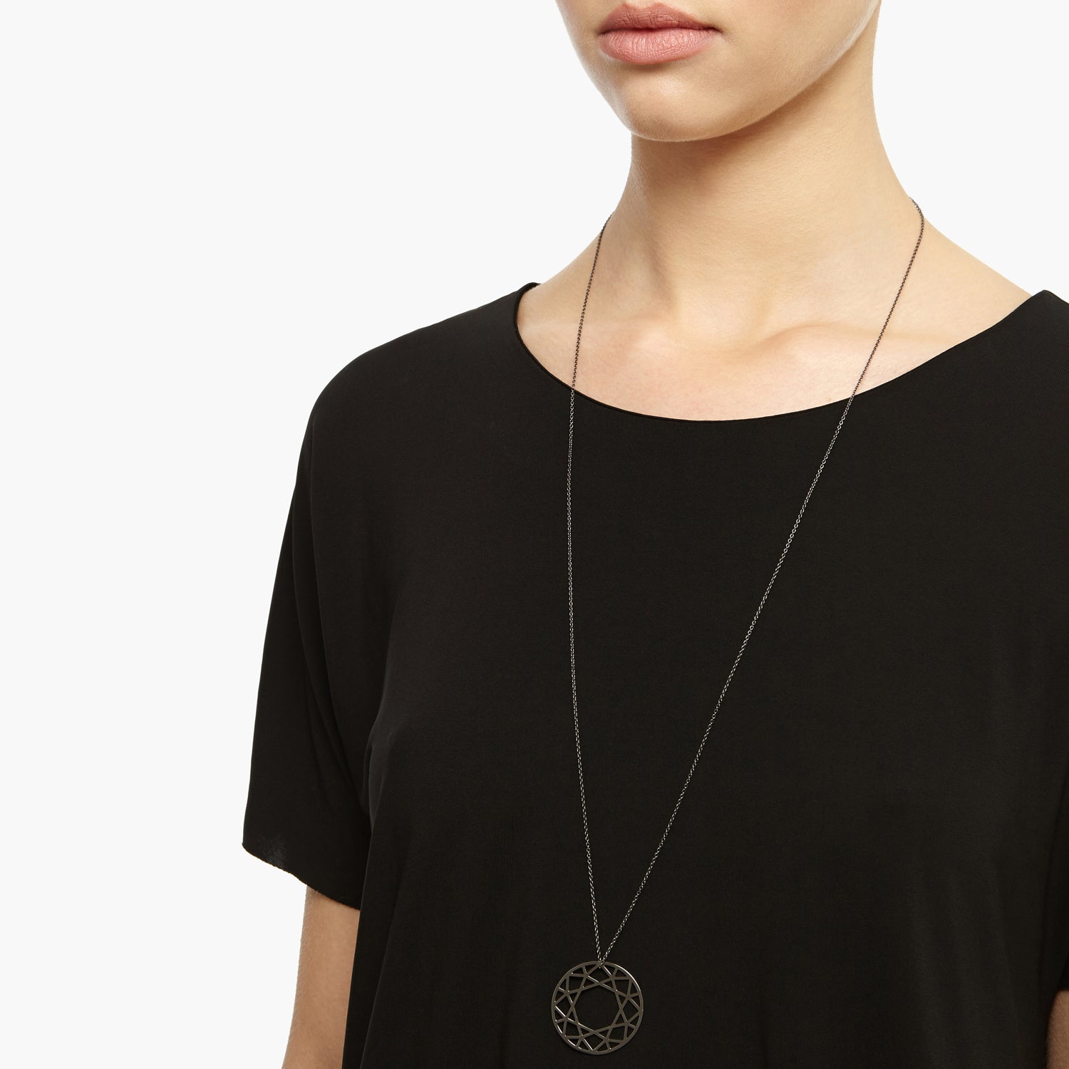 Large Brilliant Diamond Necklace - Black - Myia Bonner Jewellery