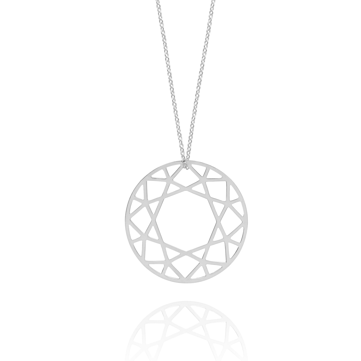 Large Brilliant Diamond Necklace - Silver - Myia Bonner Jewellery