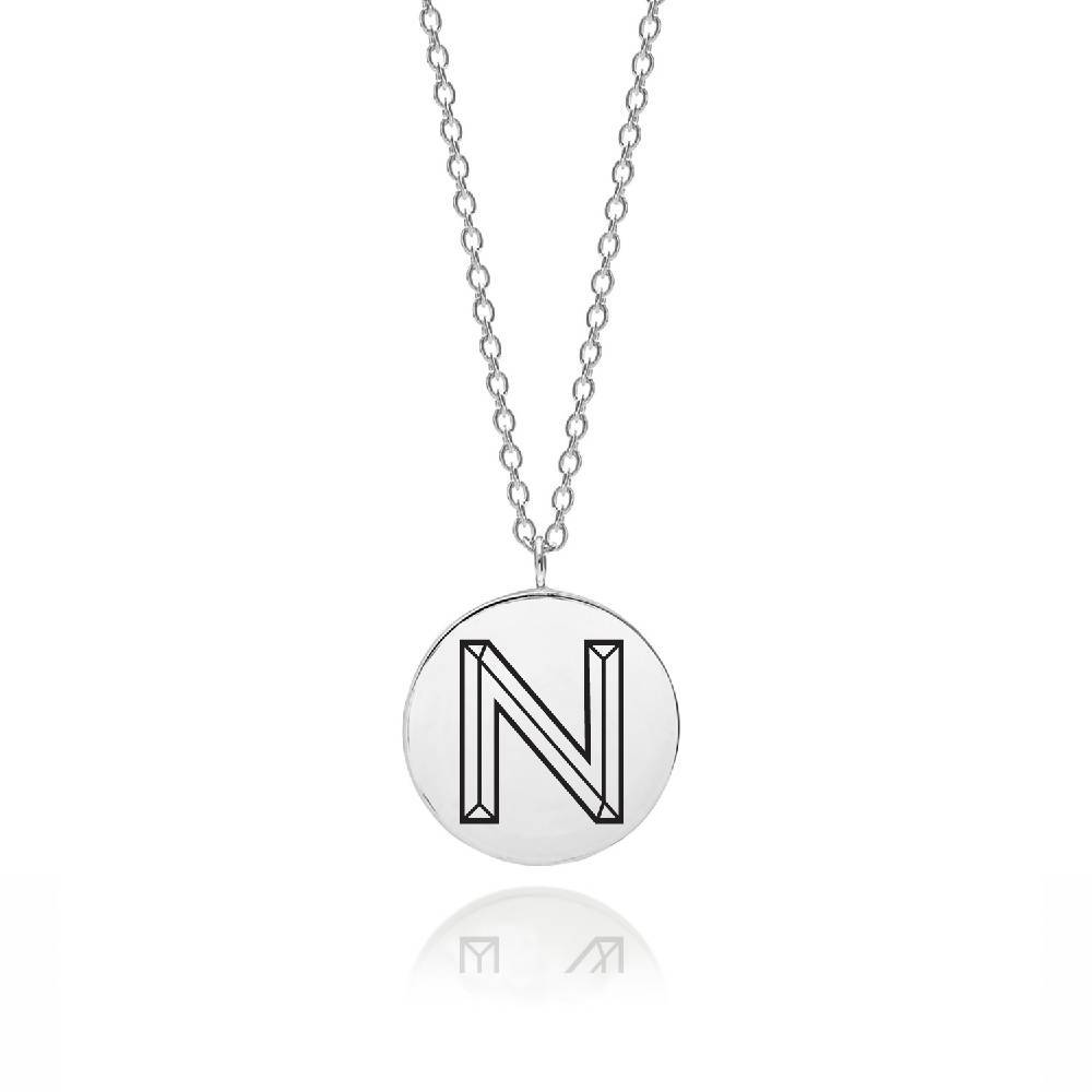 Facett Initial N Pendant - Silver - Myia Bonner Jewellery