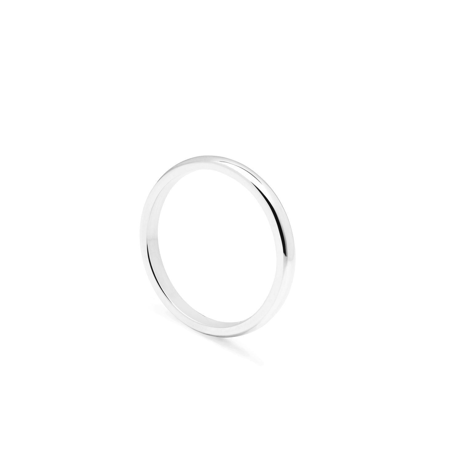 Slim D-shape Ring - Platinum - Myia Bonner Jewellery