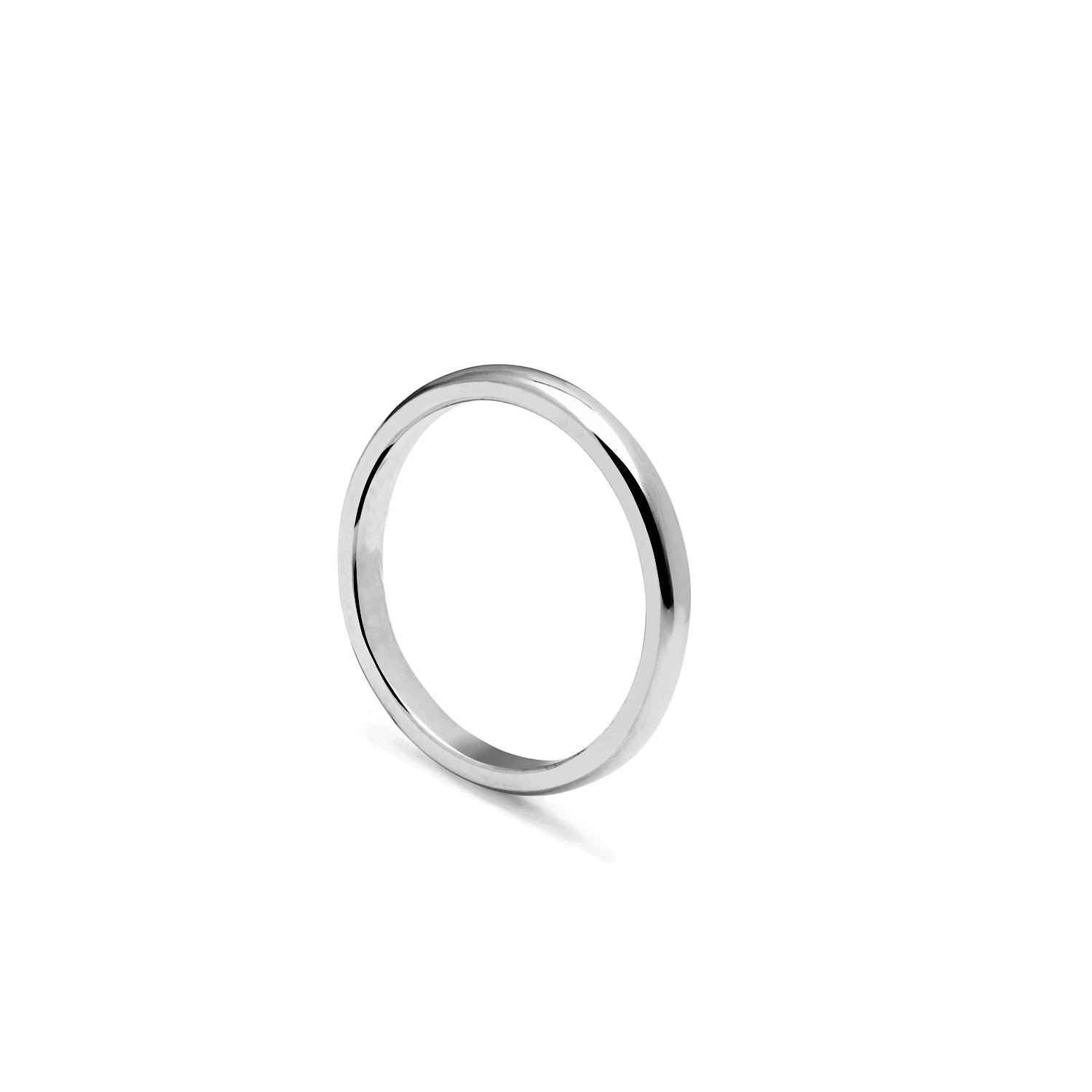 D-shape Ring - 18k White Gold