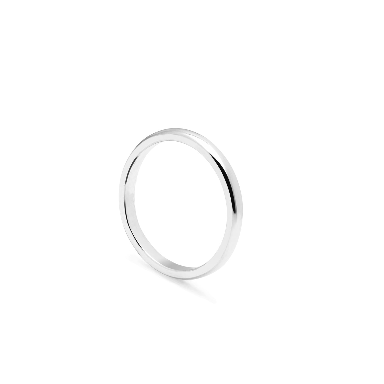 D-shape Ring - 9k White Gold