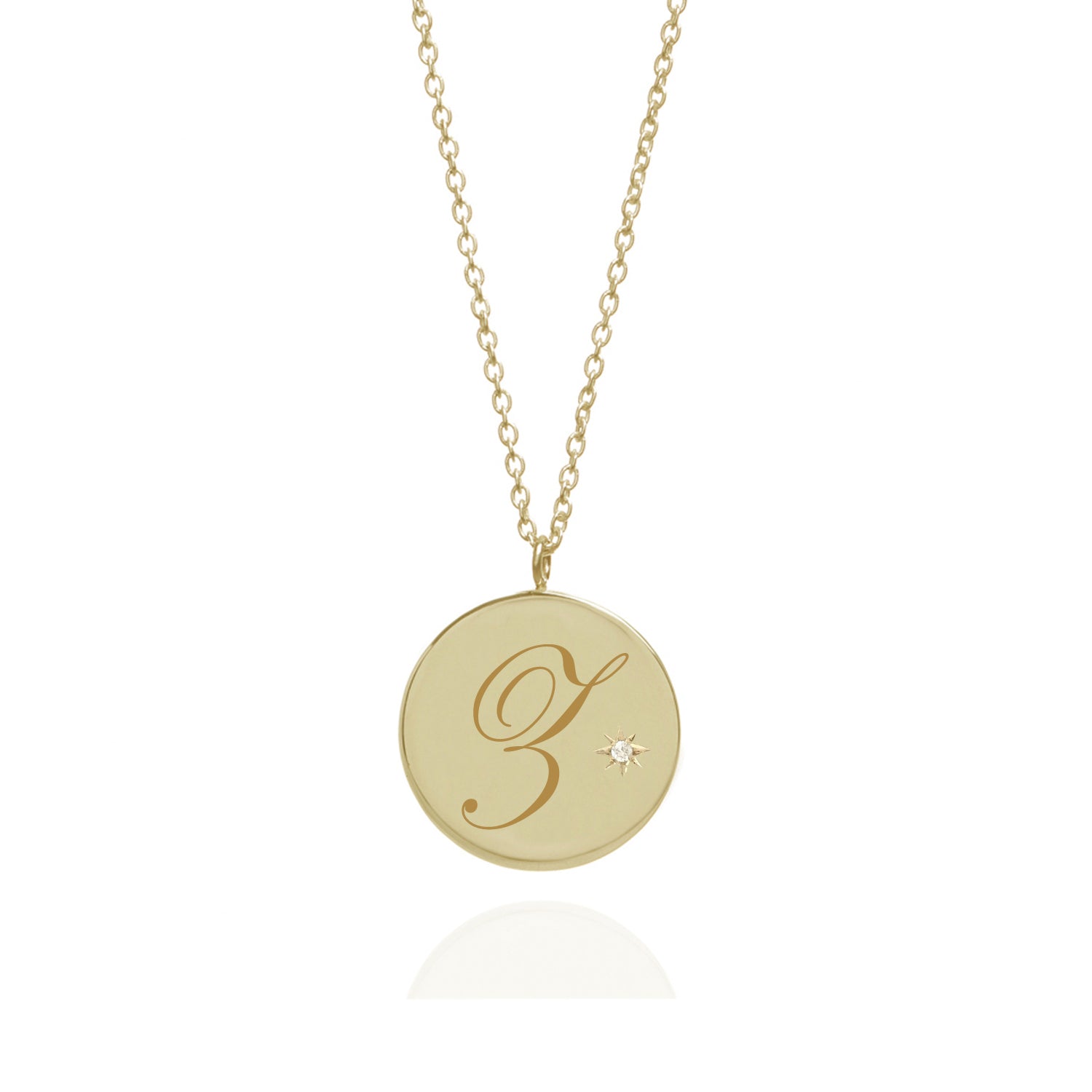 Initial Z Edwardian Pendant - 9k Yellow Gold
