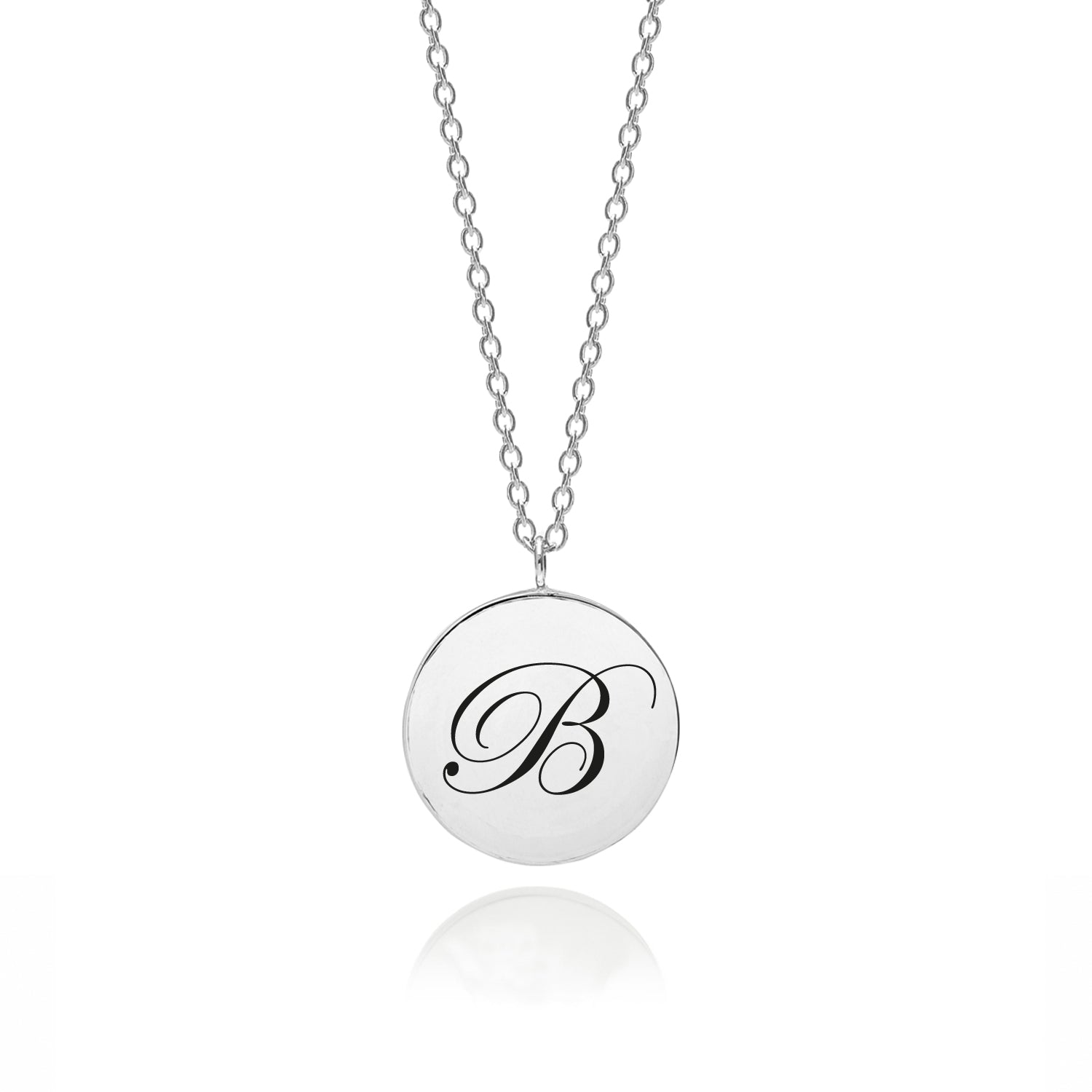 Initial B Edwardian Pendant - Silver - Myia Bonner Jewellery