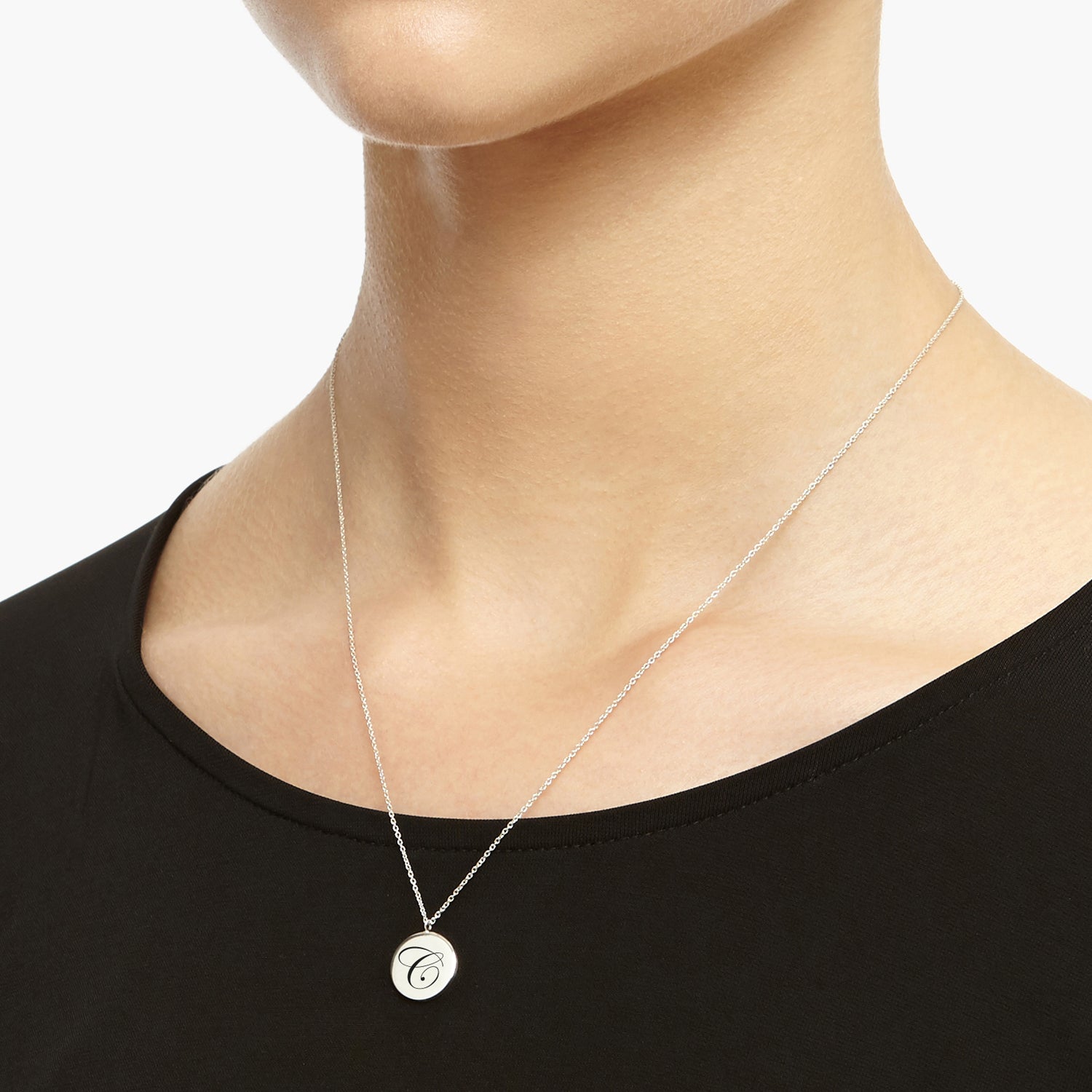 Initial C Edwardian Pendant - Silver - Myia Bonner Jewellery