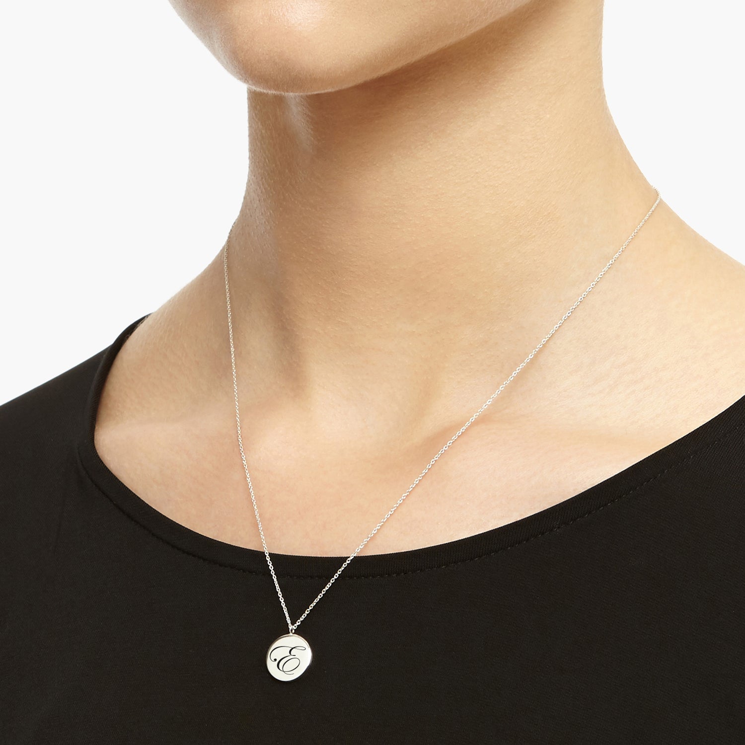 Initial E Edwardian Pendant - Silver - Myia Bonner Jewellery