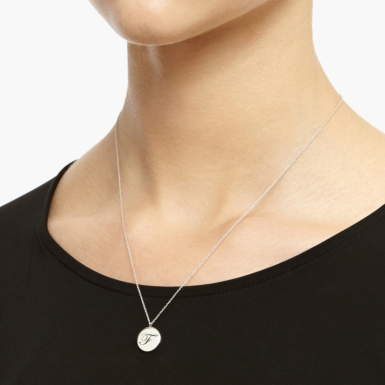 Initial F Edwardian Pendant - Silver - Myia Bonner Jewellery