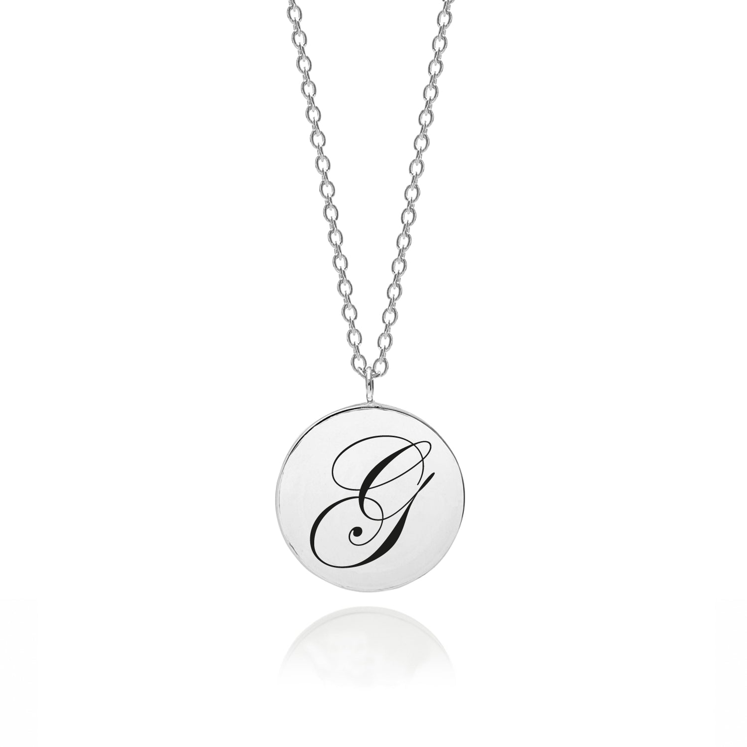 Initial G Edwardian Pendant - Silver - Myia Bonner Jewellery