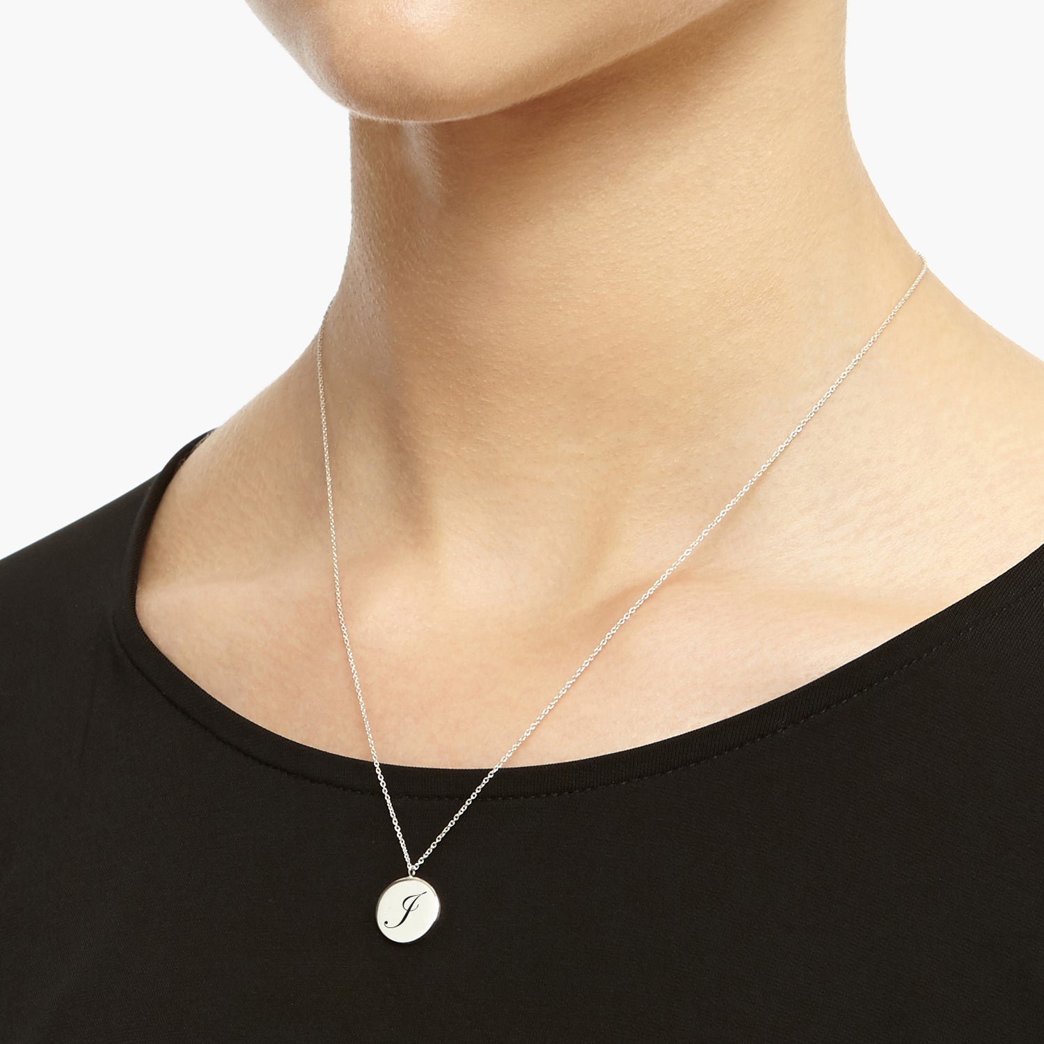 Initial J Edwardian Pendant - Silver - Myia Bonner Jewellery