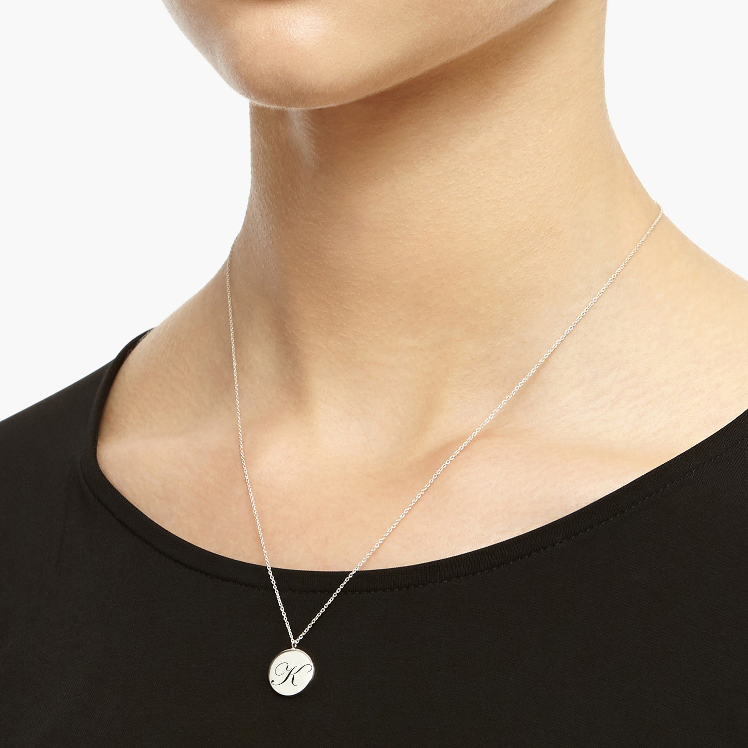 Initial K Edwardian Pendant - Silver - Myia Bonner Jewellery