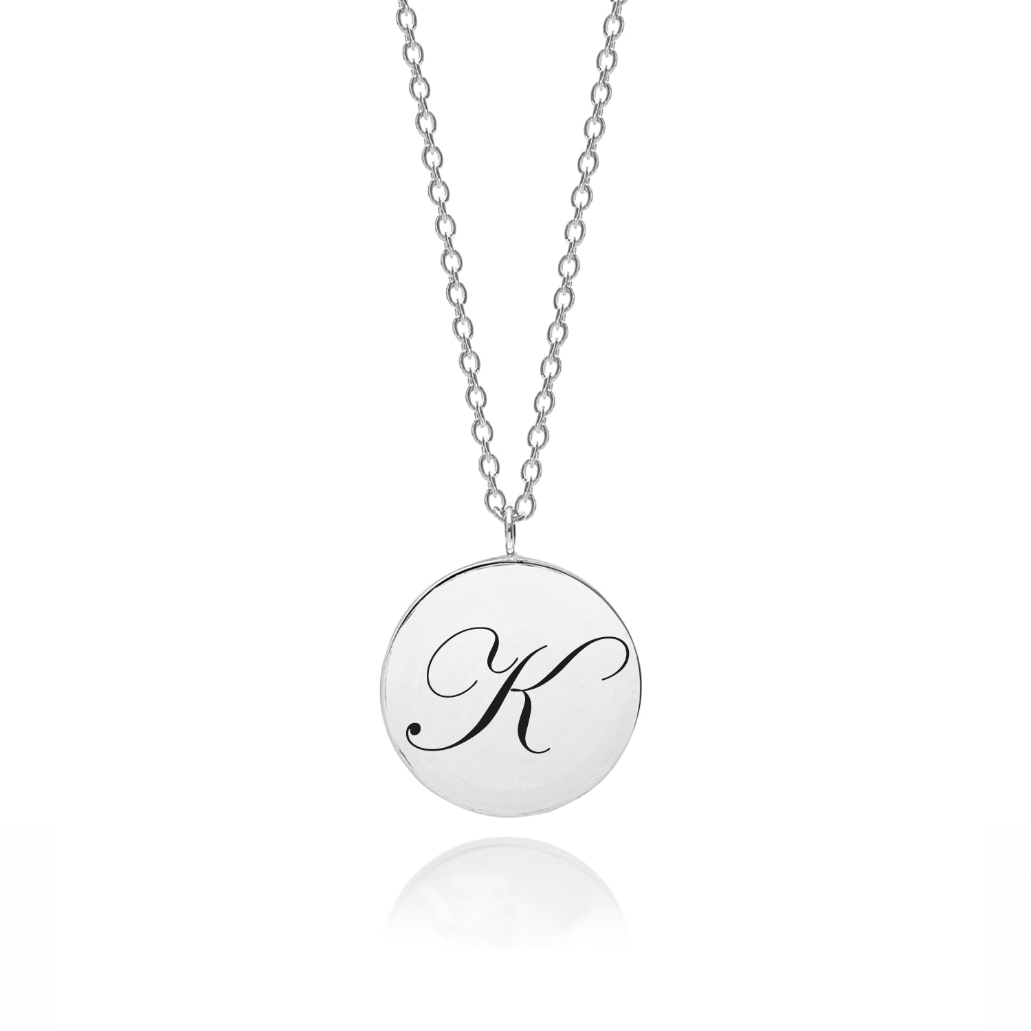 Initial K Edwardian Pendant - Silver - Myia Bonner Jewellery
