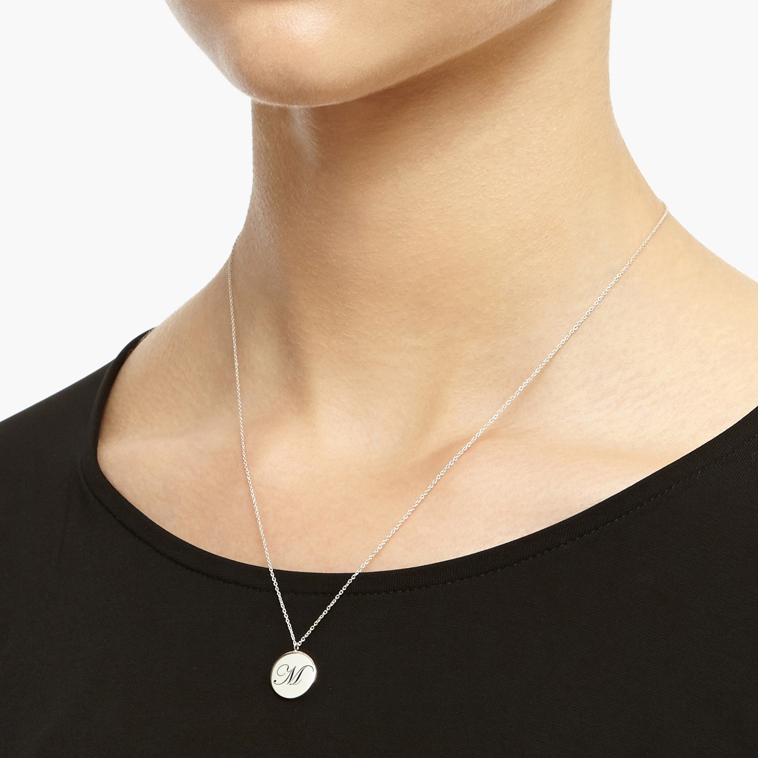 Initial M Edwardian Pendant - Silver - Myia Bonner Jewellery