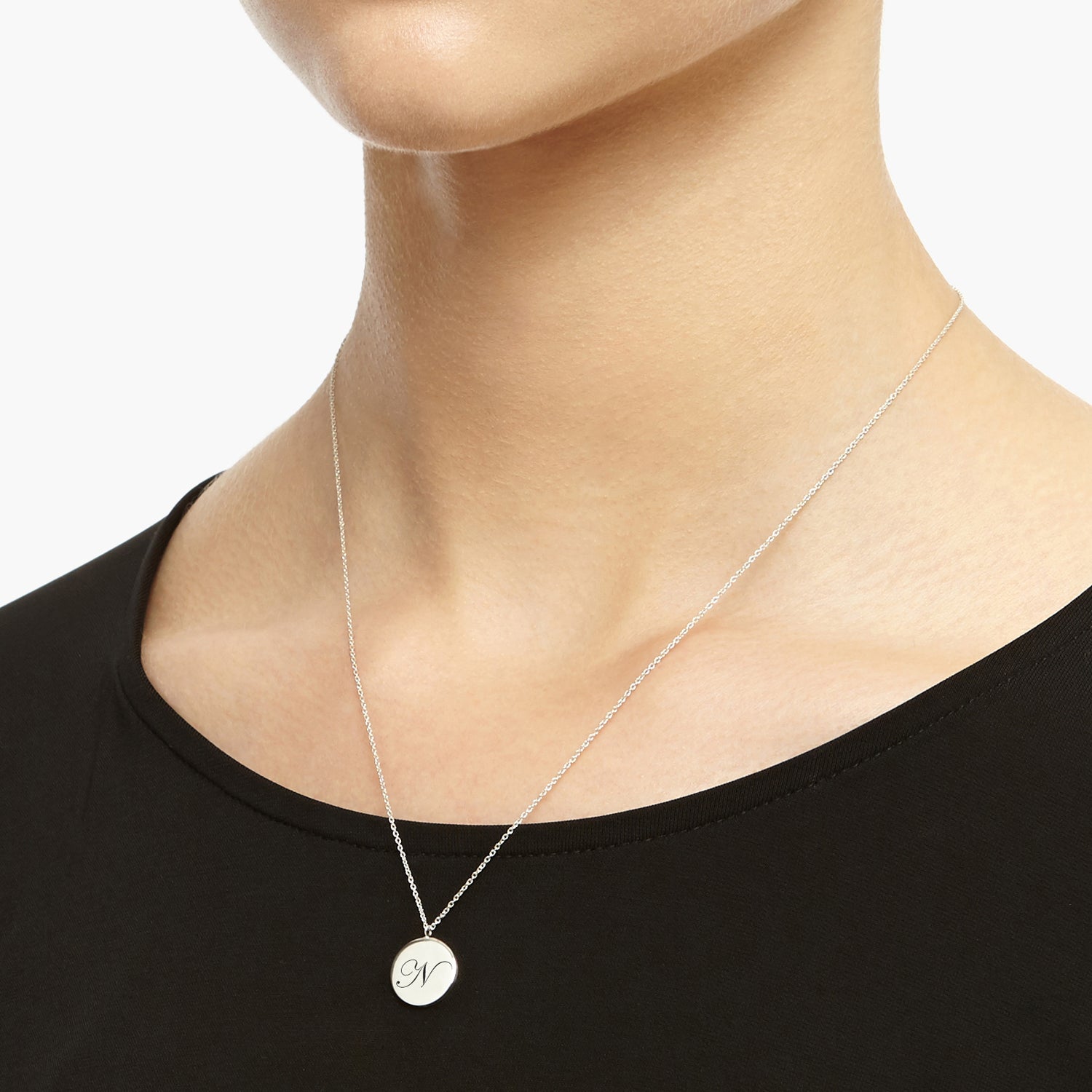 Initial N Edwardian Pendant - Silver - Myia Bonner Jewellery