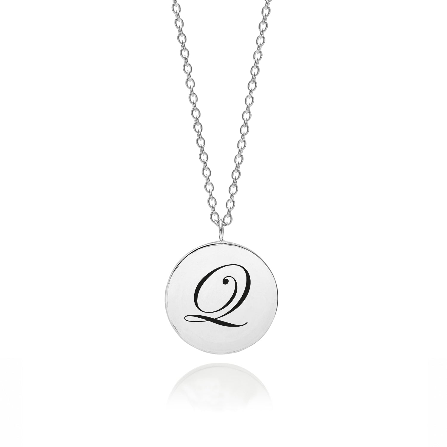 Initial Q Edwardian Pendant - Silver - Myia Bonner Jewellery