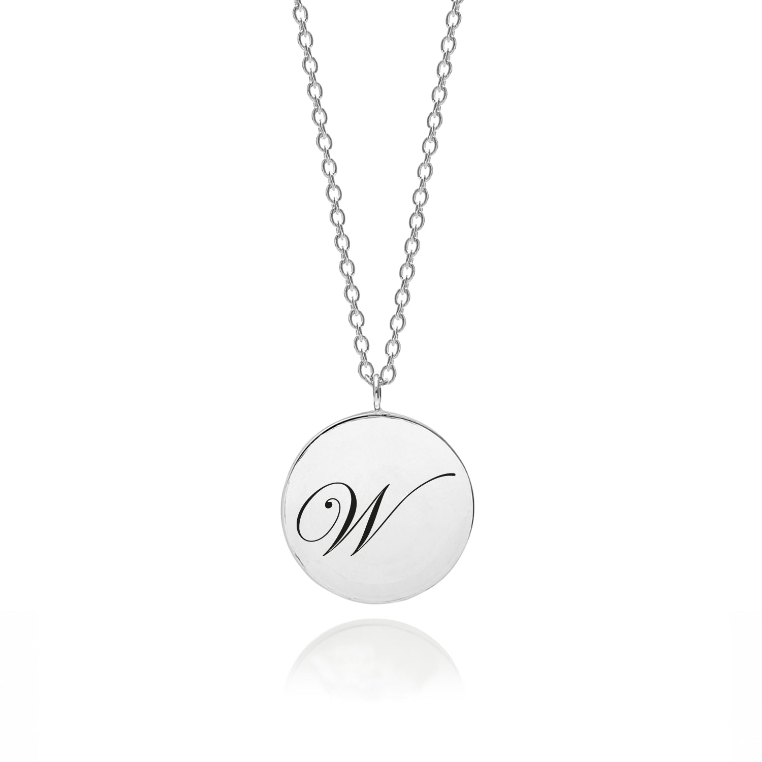 Initial W Edwardian Pendant - Silver - Myia Bonner Jewellery