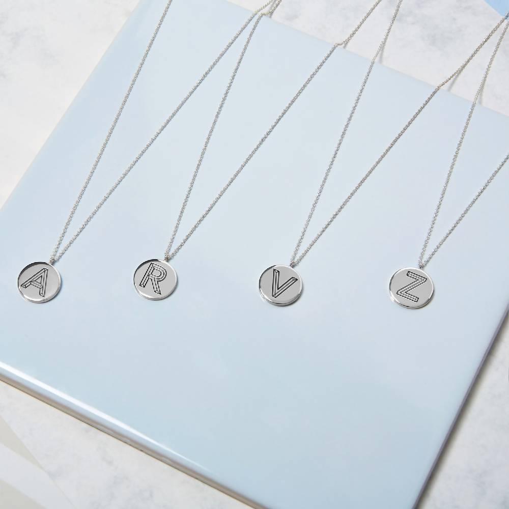 Facett Initial V Pendant - Silver - Myia Bonner Jewellery