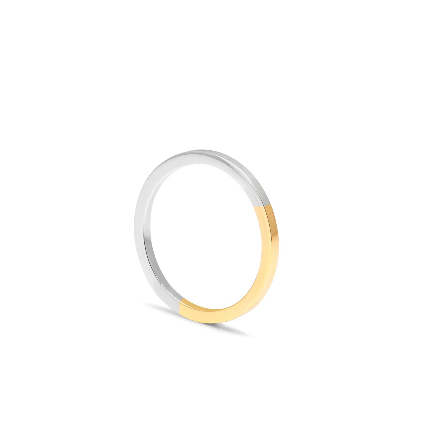 Golden Ratio Square Ring - 9k Yellow Gold & Silver