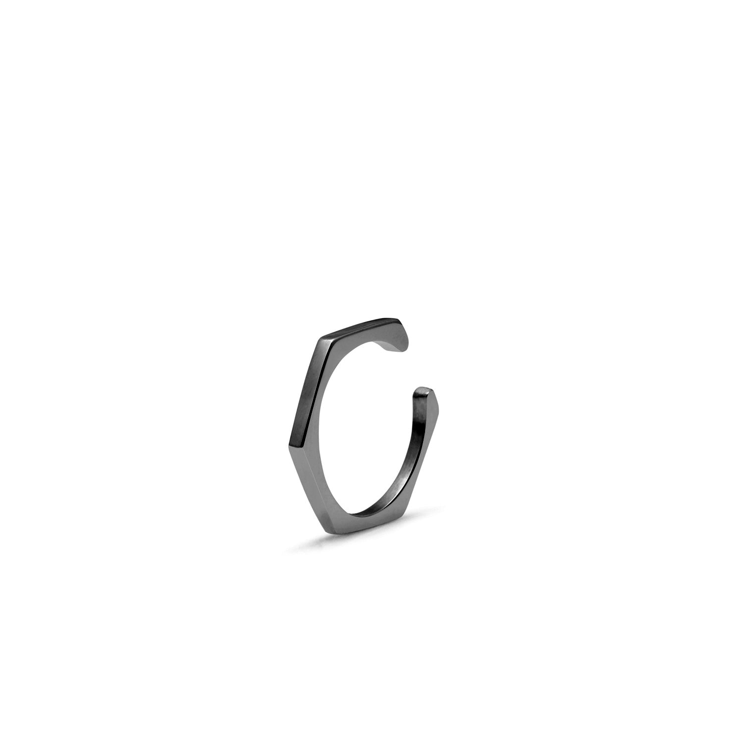 Hexagon Ear Cuff - Black