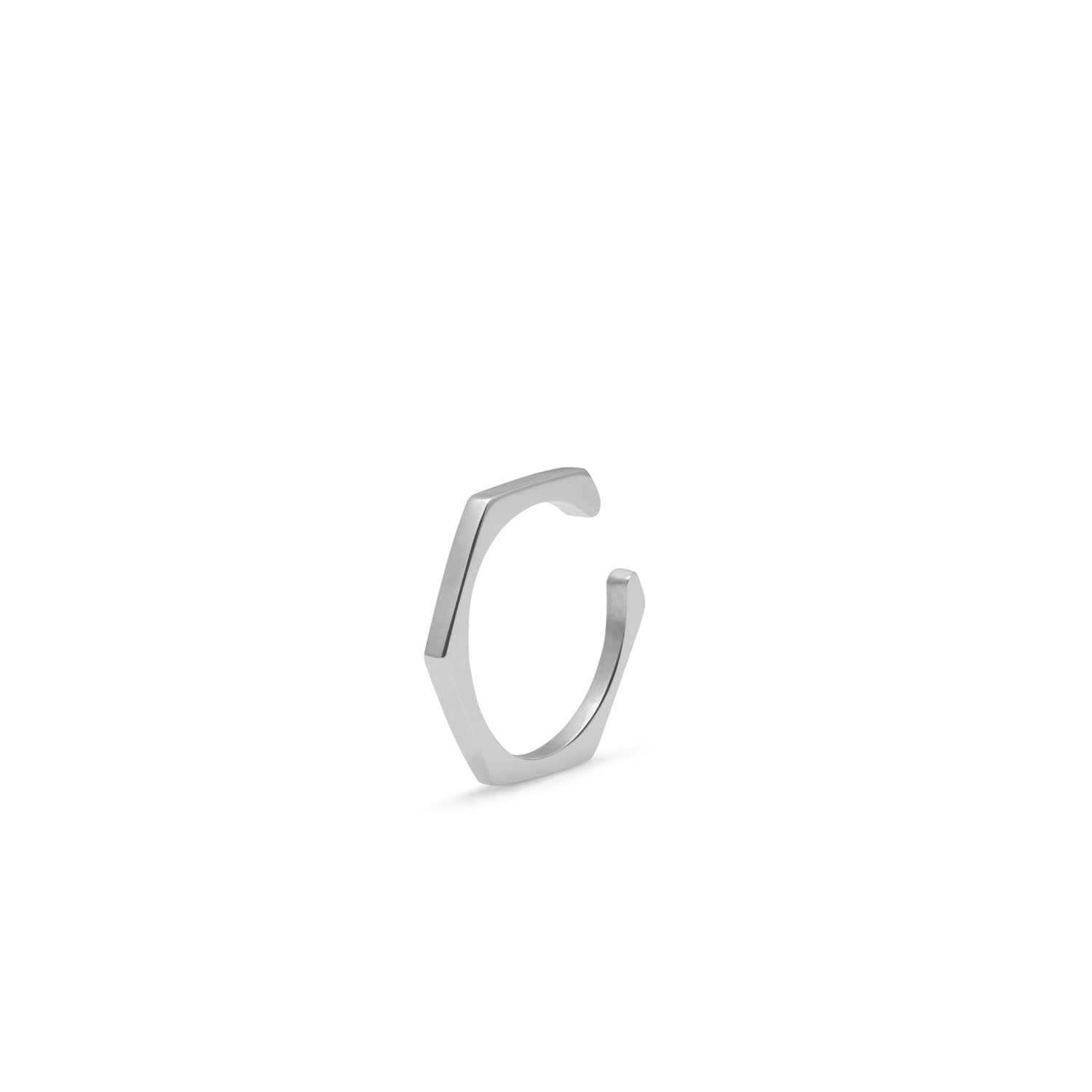 Hexagon Ear Cuff - Silver