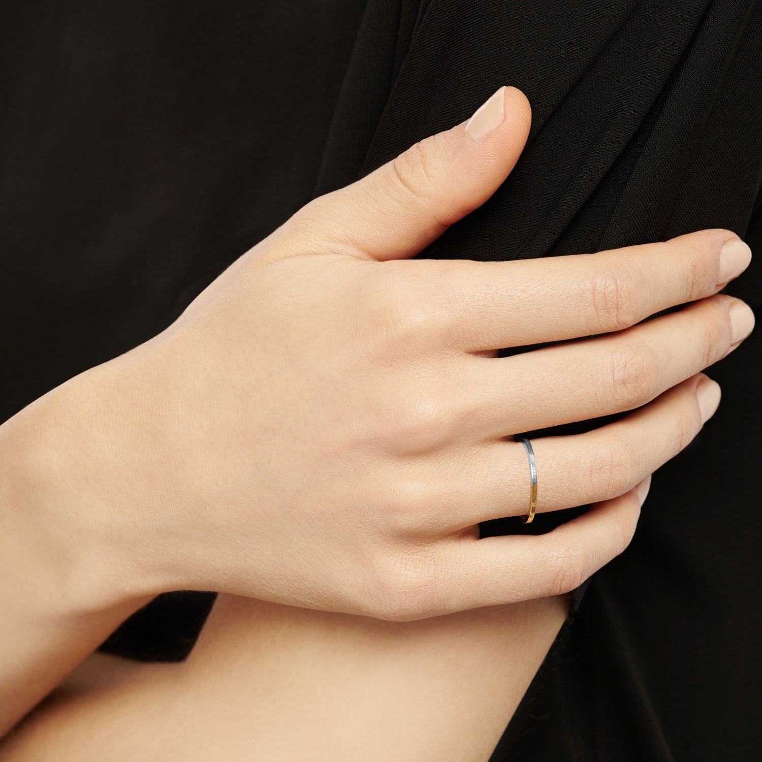 Golden Ratio Square Ring - 9k Yellow Gold & Silver