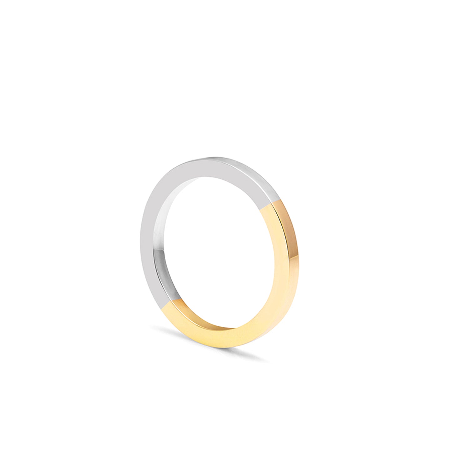 Two-tone Square Band - 18k Yellow & White Gold