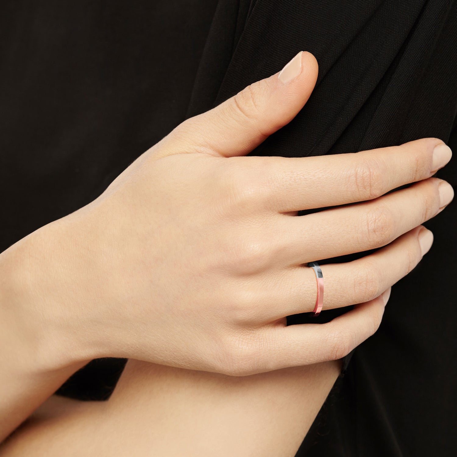 Two-tone Square Band 2mm - 18k Rose & White Gold