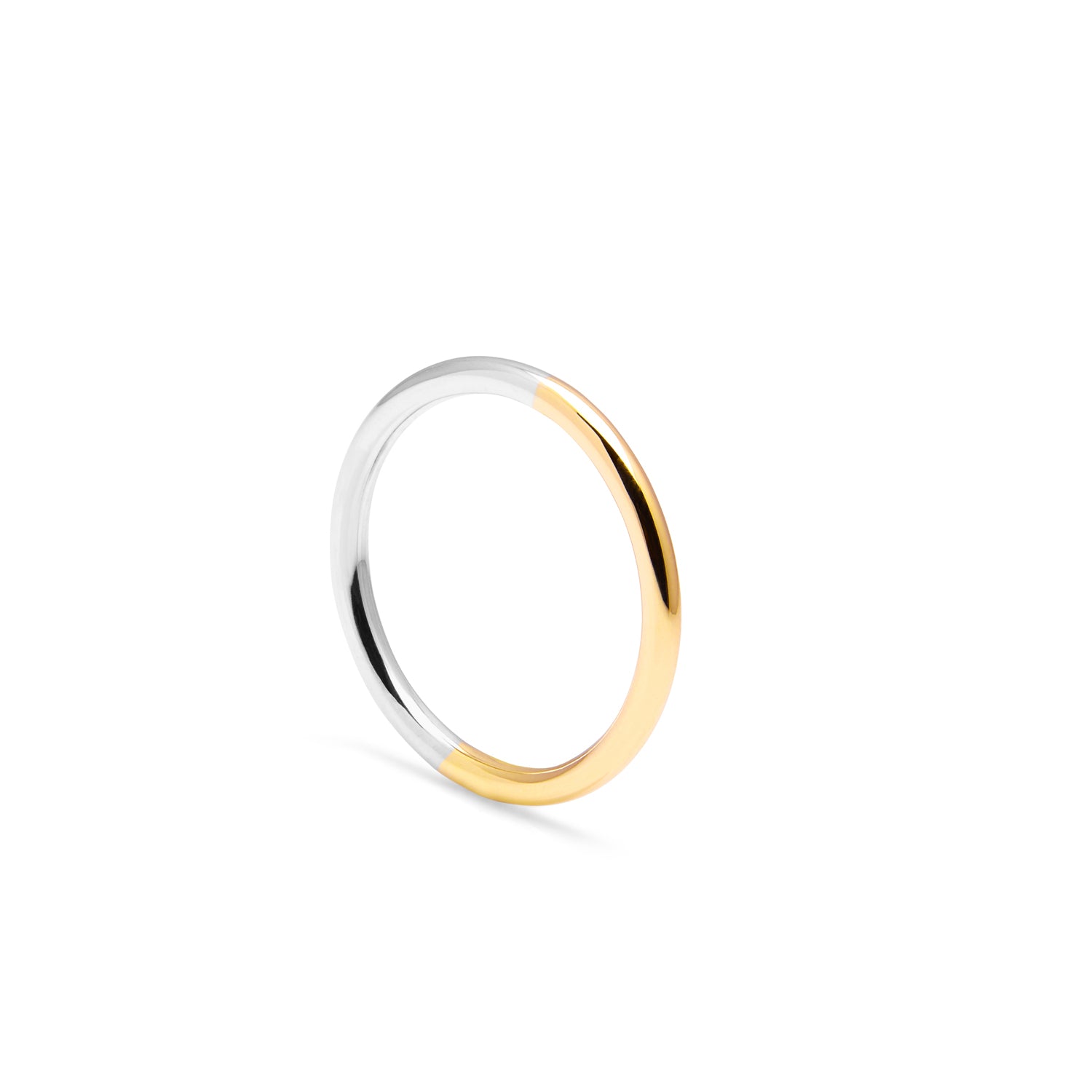 Two-tone Round Band - 9k Yellow & White Gold