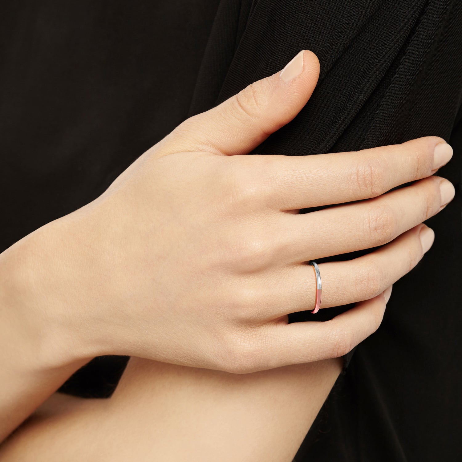 Two-tone Round Band - 9k Rose Gold & Silver - Myia Bonner Jewellery