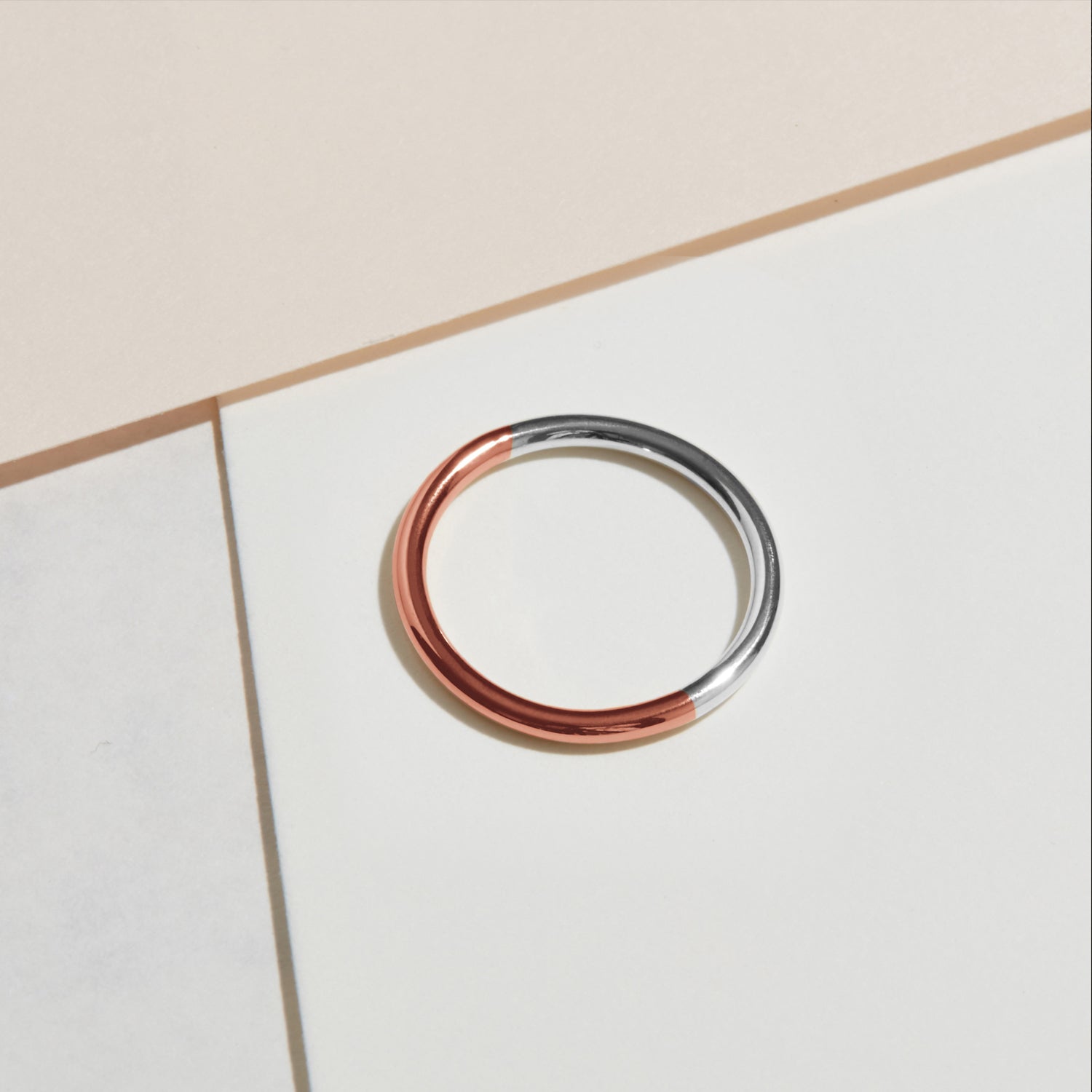 Two-tone Round Band - 9k Rose Gold & Silver - Myia Bonner Jewellery