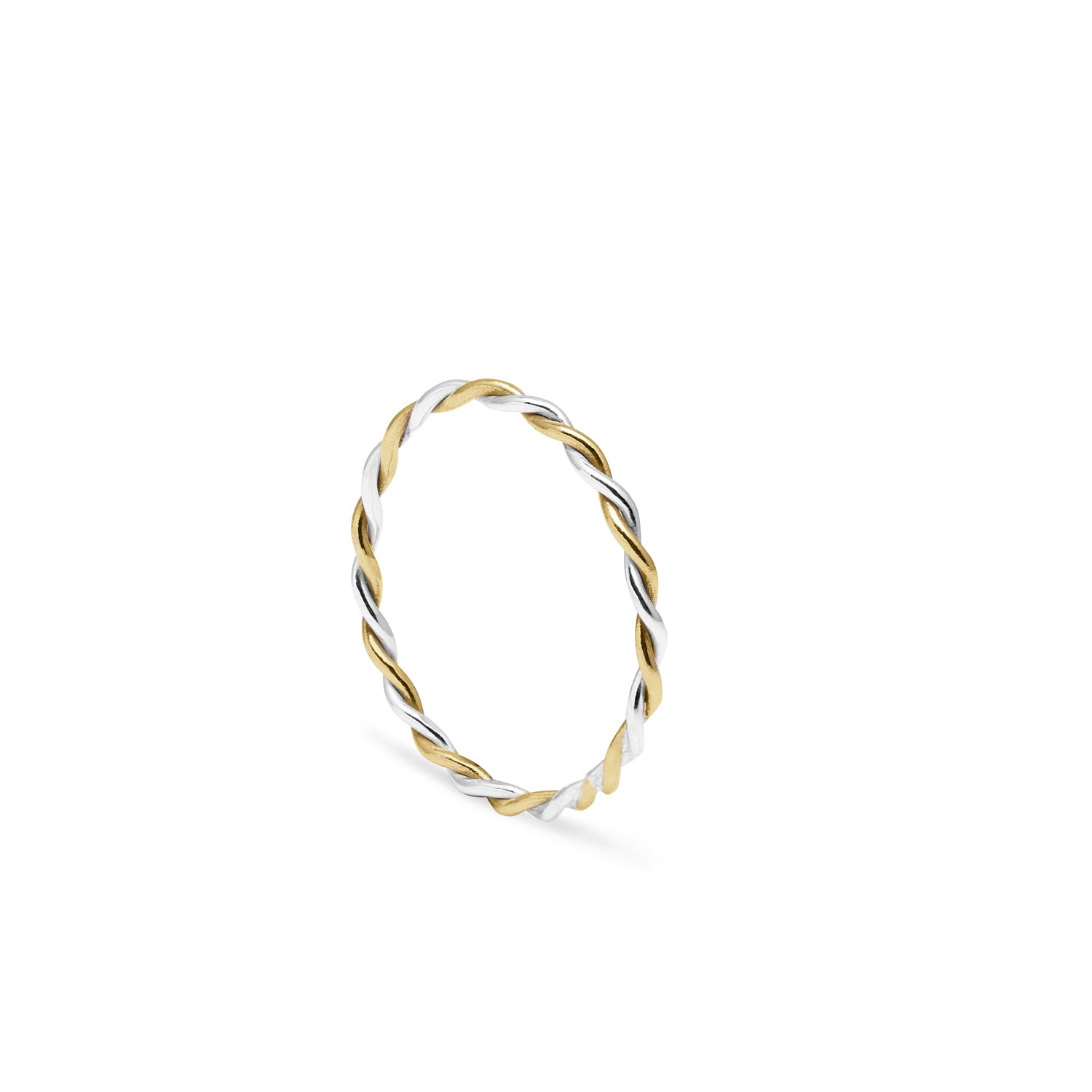 Two-tone Twist Stacking Ring - 9k Yellow Gold & Silver - Myia Bonner Jewellery