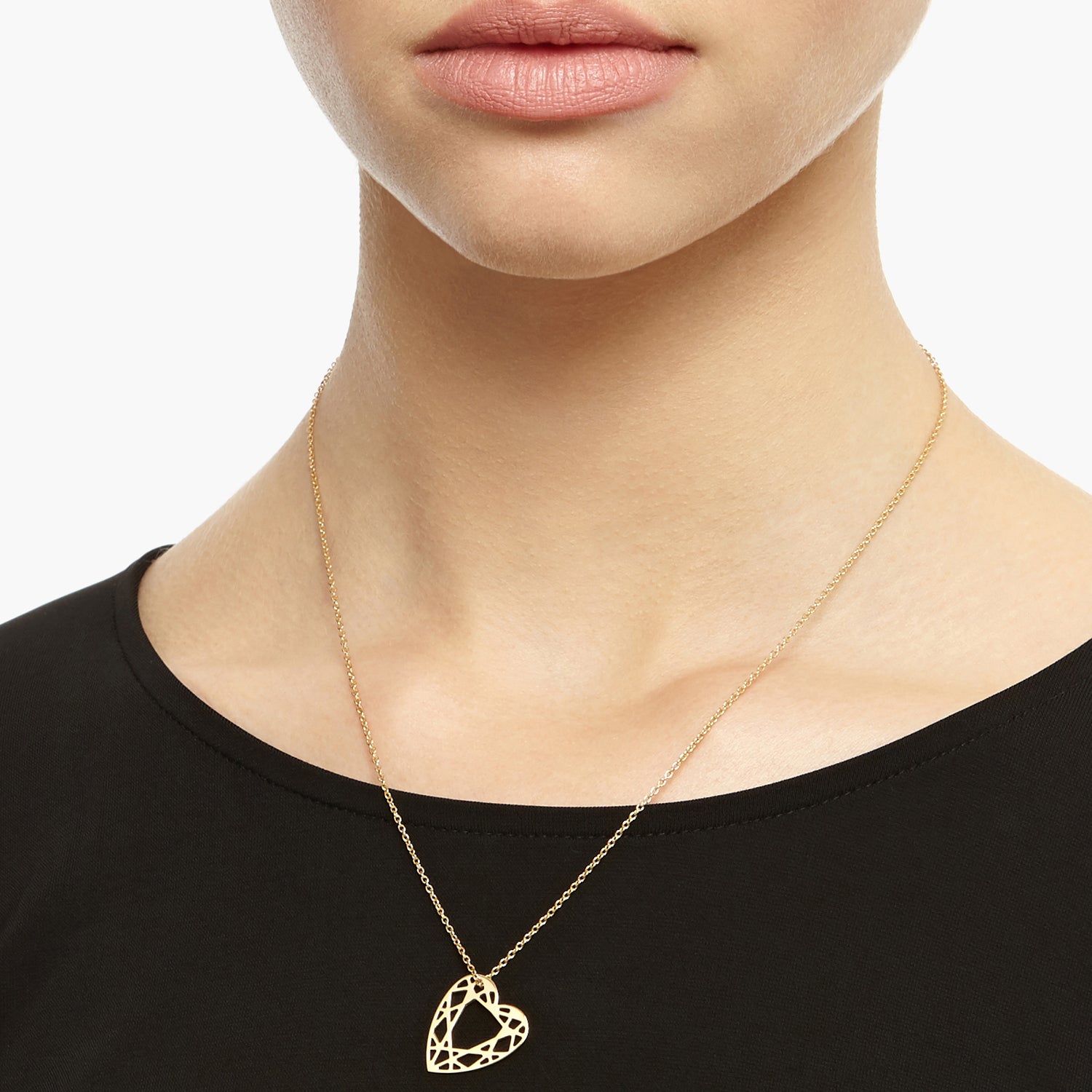 Small Heart Diamond Necklace - Gold - Myia Bonner Jewellery