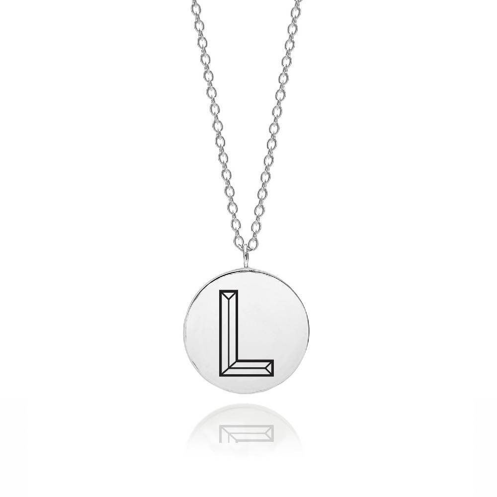 Facett Initial L Pendant - Silver - Myia Bonner Jewellery