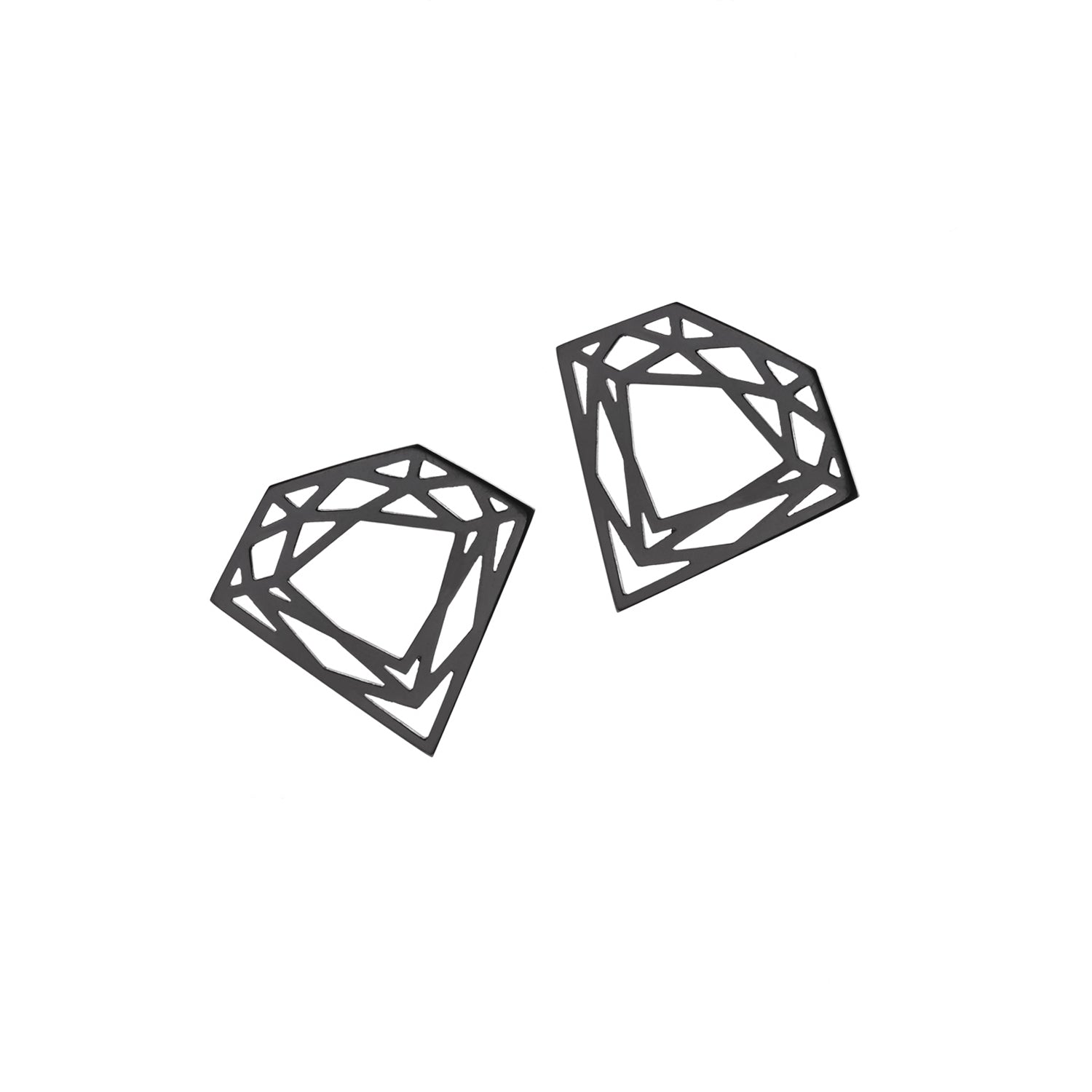 Classic Diamond Stud Earrings - Black - Myia Bonner Jewellery