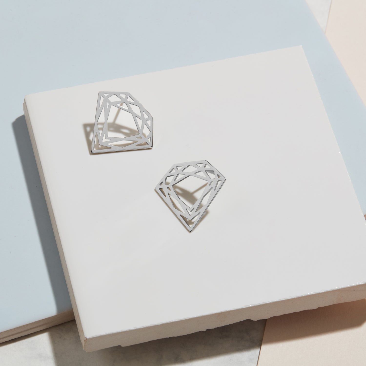 Classic Diamond Stud Earrings - Silver - Myia Bonner Jewellery