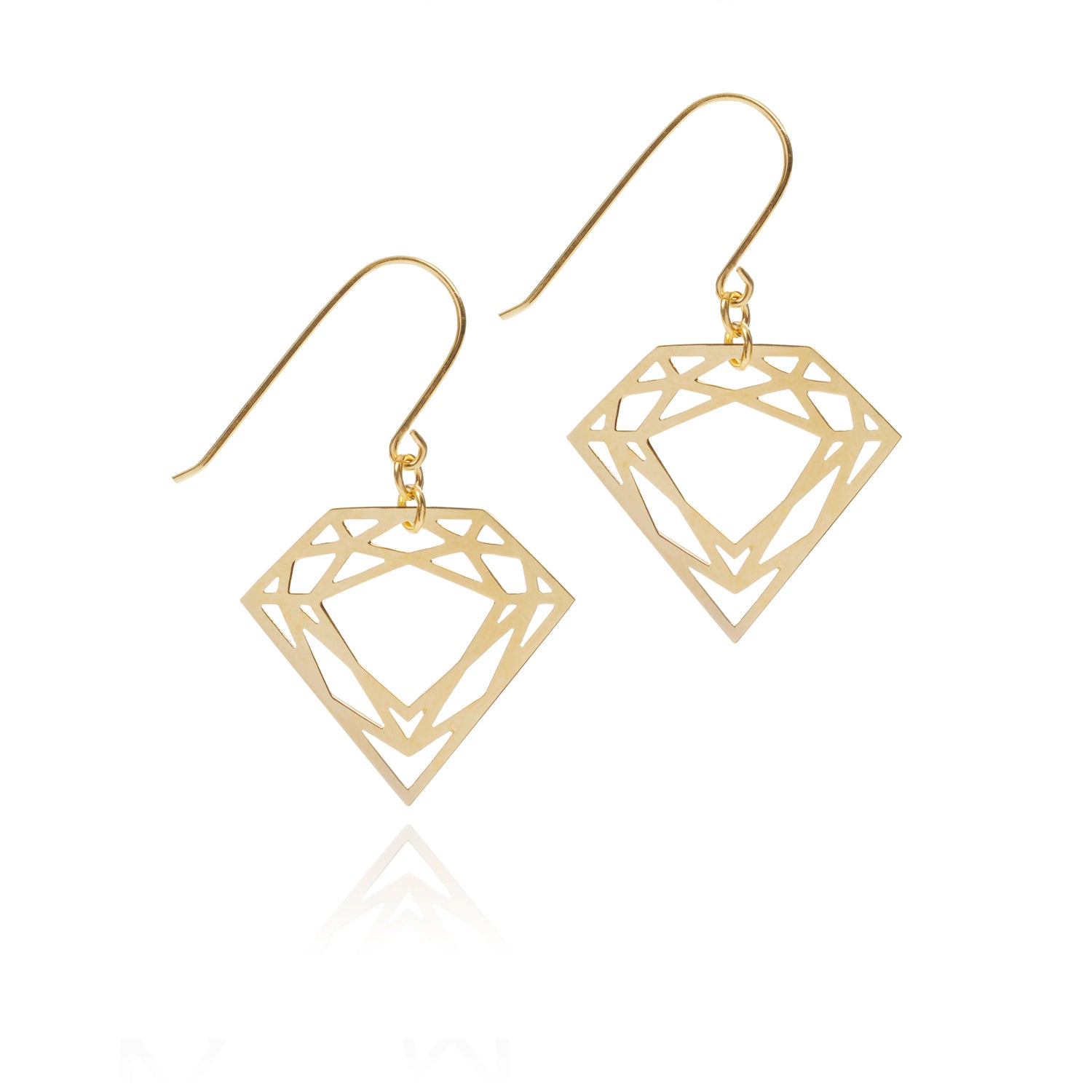 Classic Diamond Drop Earrings - Gold - Myia Bonner Jewellery