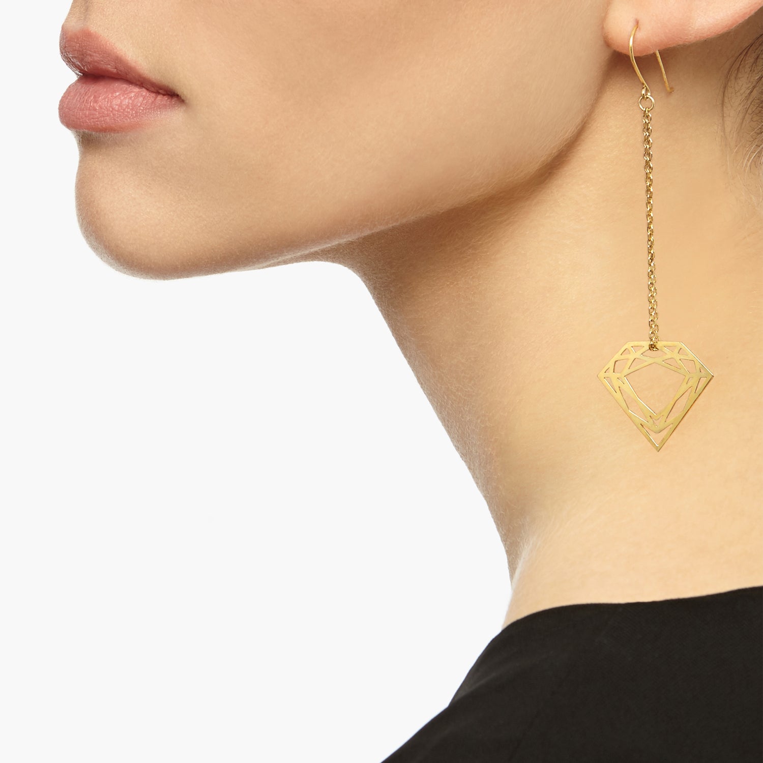 Classic Diamond Chain Earrings - Gold - Myia Bonner Jewellery